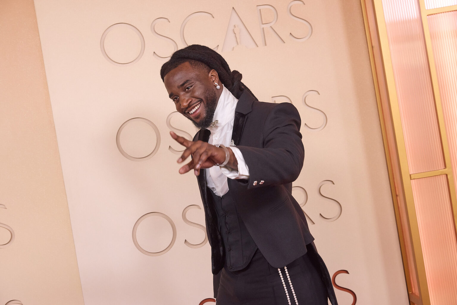 Shaboozey arrives on the red carpet of the 98th Oscars® at the Dolby® Theatre at Ovation Hollywood on Sunday, March 15, 2026.