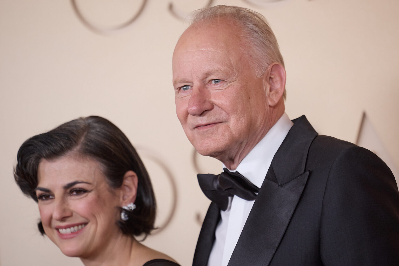 Megan Everett-Skarsgård and Stellan Skarsgård arrive on the red carpet of the 98th Oscars® at the Dolby® Theatre at Ovation Hollywood on Sunday, March 15, 2026.