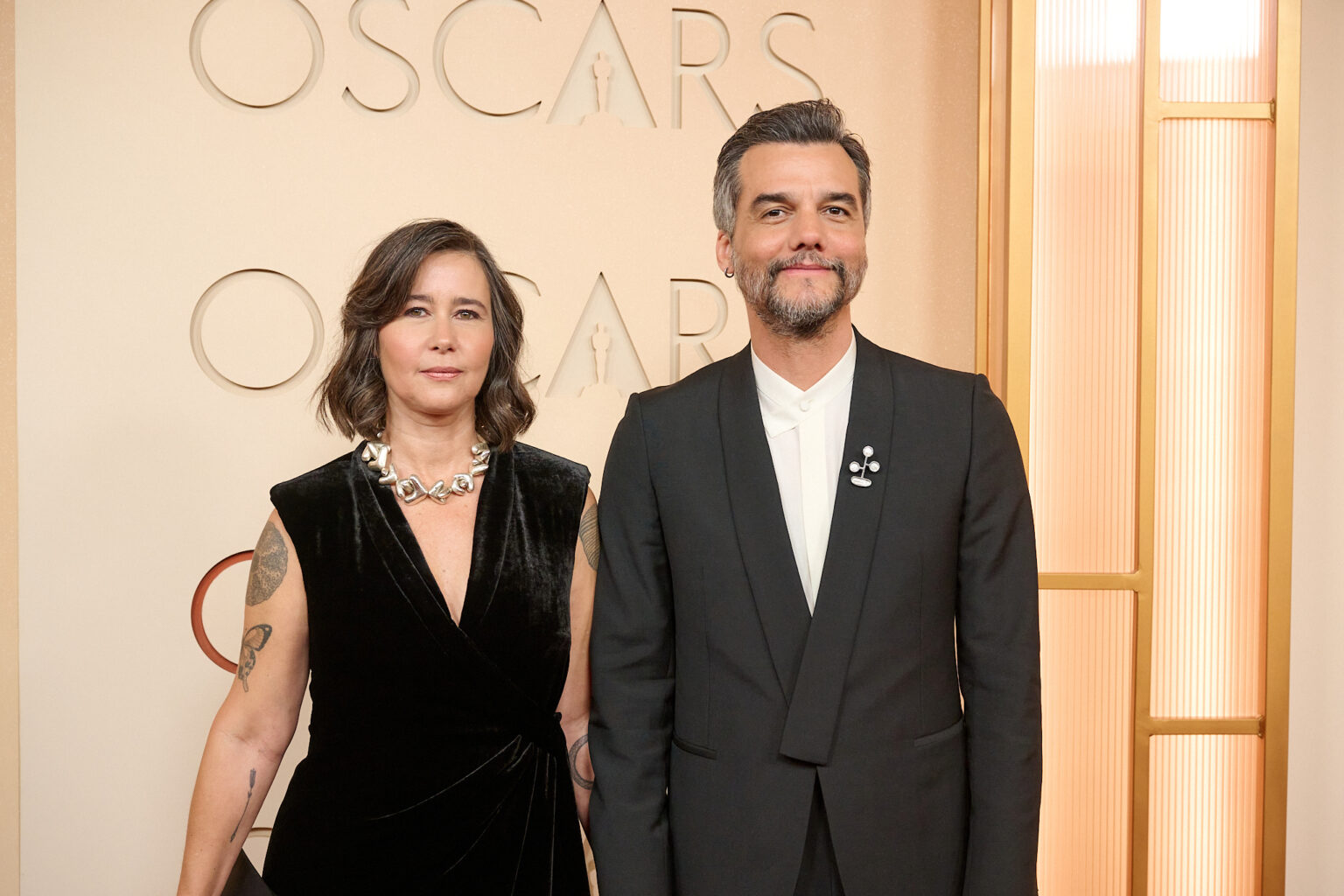 Germaine Le and Wagner Moura arrive on the red carpet of the 98th Oscars® at the Dolby® Theatre at Ovation Hollywood on Sunday, March 15, 2026.