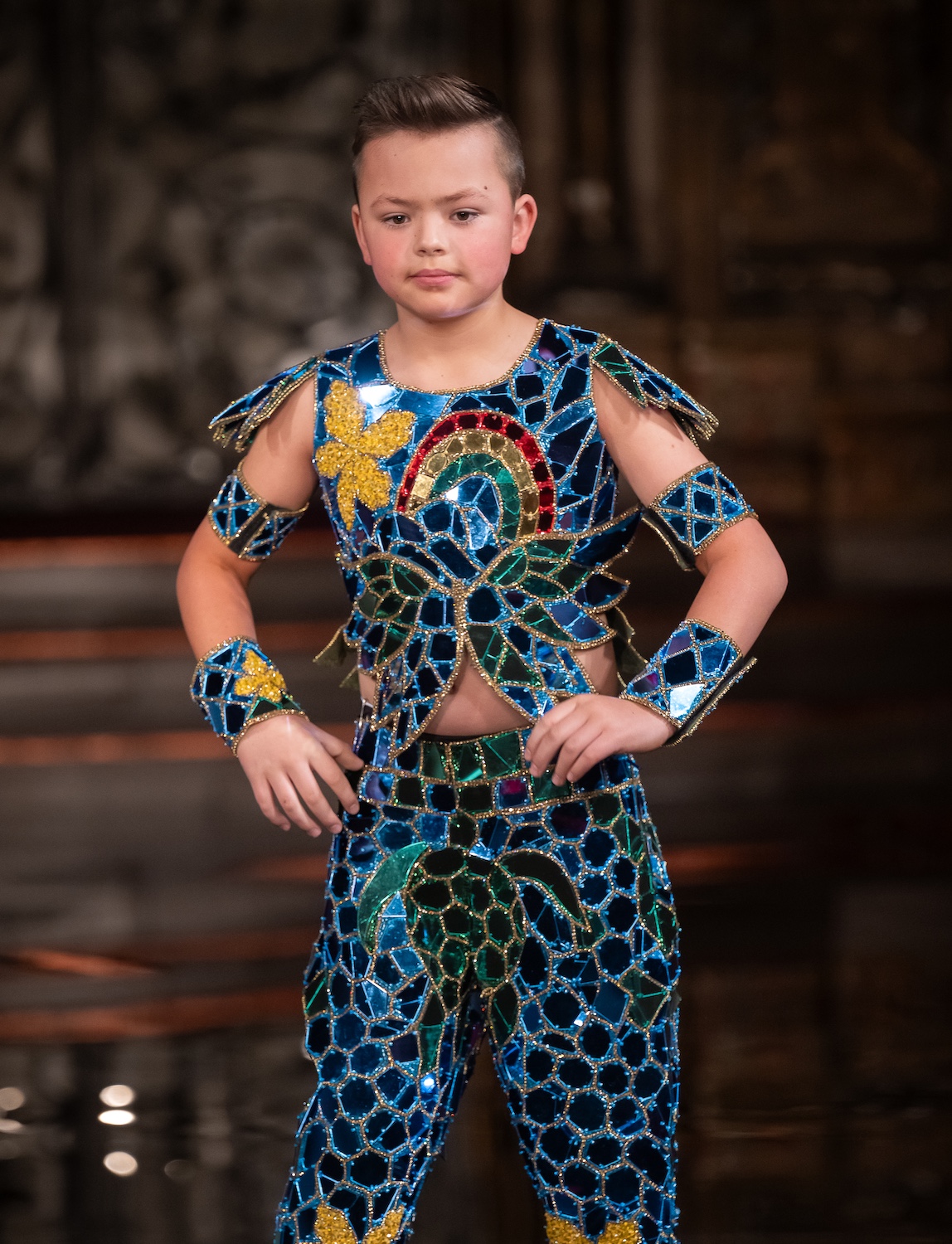 NEW YORK, NEW YORK - FEBRUARY 13: A model walks the runway at the Archie Brown show during New York Fashion Week Powered By Art Hearts Fashion at The Angel Orensanz Foundation on February 13, 2026 in New York City.  (Photo by Mark Gunter/Getty Images for Art Hearts Fashion)