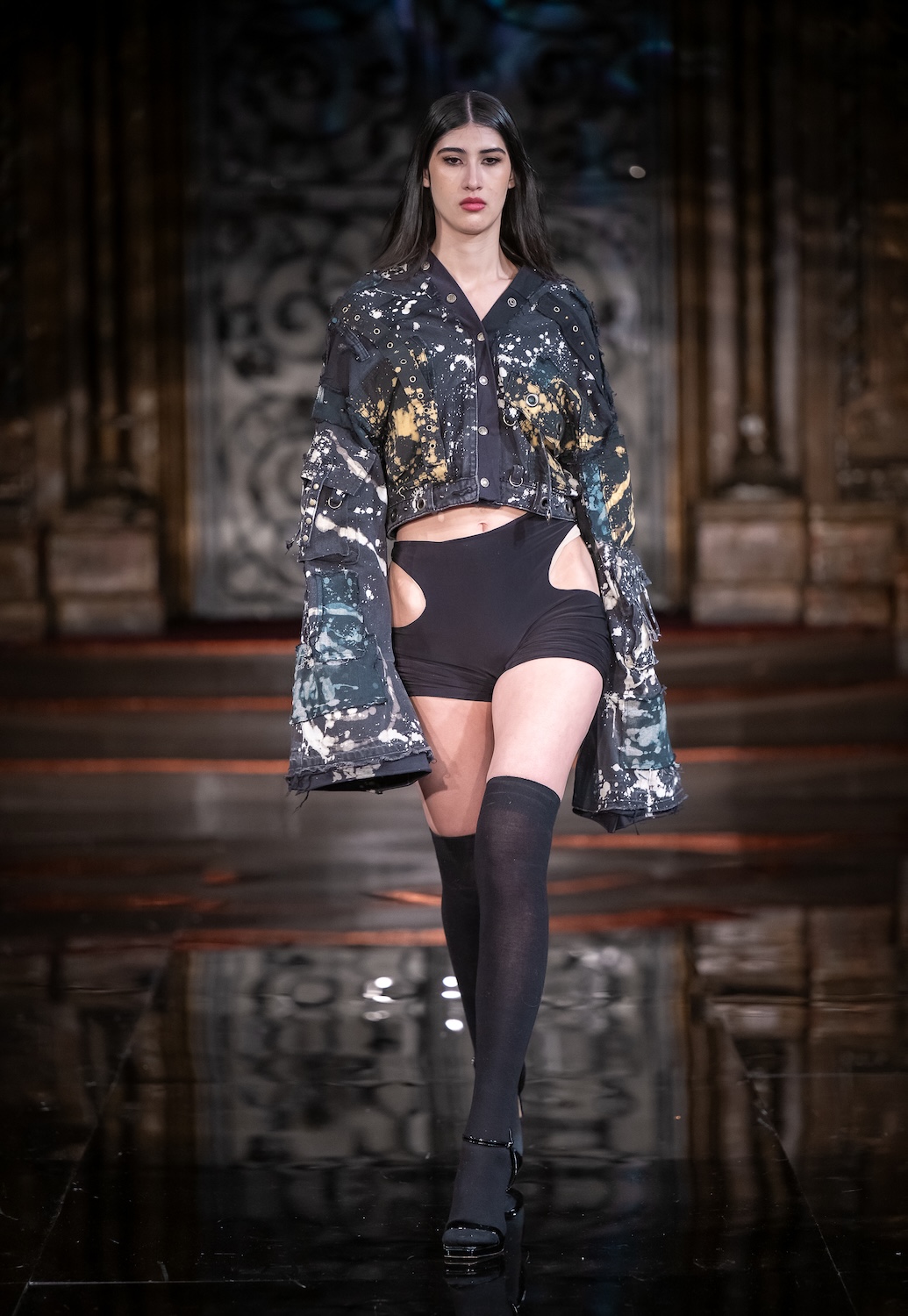 NEW YORK, NEW YORK - FEBRUARY 13: A model walks the runway at the Bad Pink show during New York Fashion Week Powered By Art Hearts Fashion at The Angel Orensanz Foundation on February 13, 2026 in New York City. (Photo by Mark Gunter/Getty Images for Art Hearts Fashion)