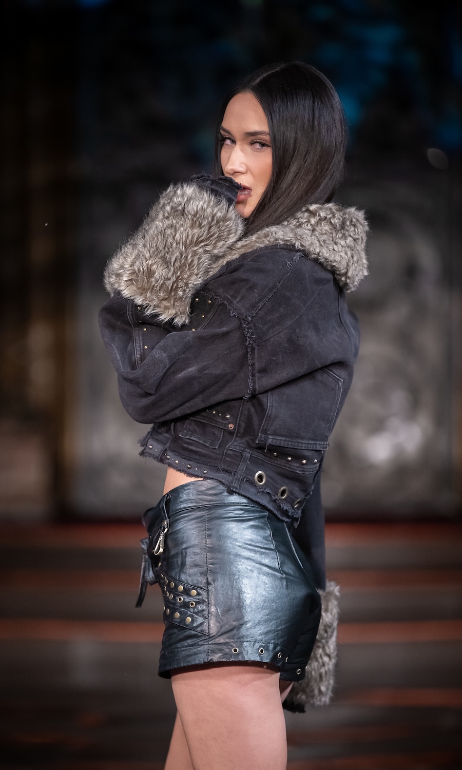 NEW YORK, NEW YORK - FEBRUARY 13: A model walks the runway at the Bad Pink show during New York Fashion Week Powered By Art Hearts Fashion at The Angel Orensanz Foundation on February 13, 2026 in New York City. (Photo by Mark Gunter/Getty Images for Art Hearts Fashion)