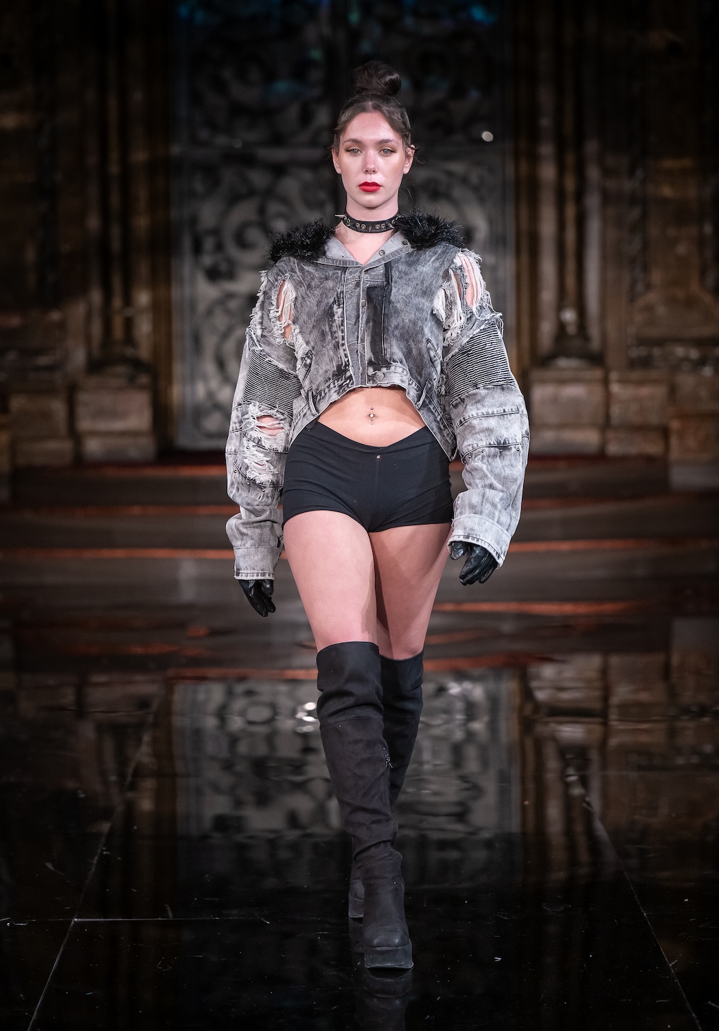 NEW YORK, NEW YORK - FEBRUARY 13: A model walks the runway at the Bad Pink show during New York Fashion Week Powered By Art Hearts Fashion at The Angel Orensanz Foundation on February 13, 2026 in New York City. (Photo by Mark Gunter/Getty Images for Art Hearts Fashion)