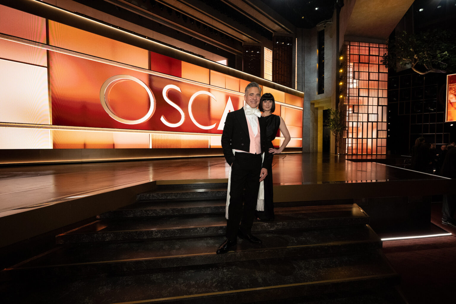 Raj Kapoor and Katy Mullan backstage during the live 98th Oscars® at the Dolby Theatre at Ovation Hollywood in Los Angeles, CA, on Sunday, March 15, 2026.