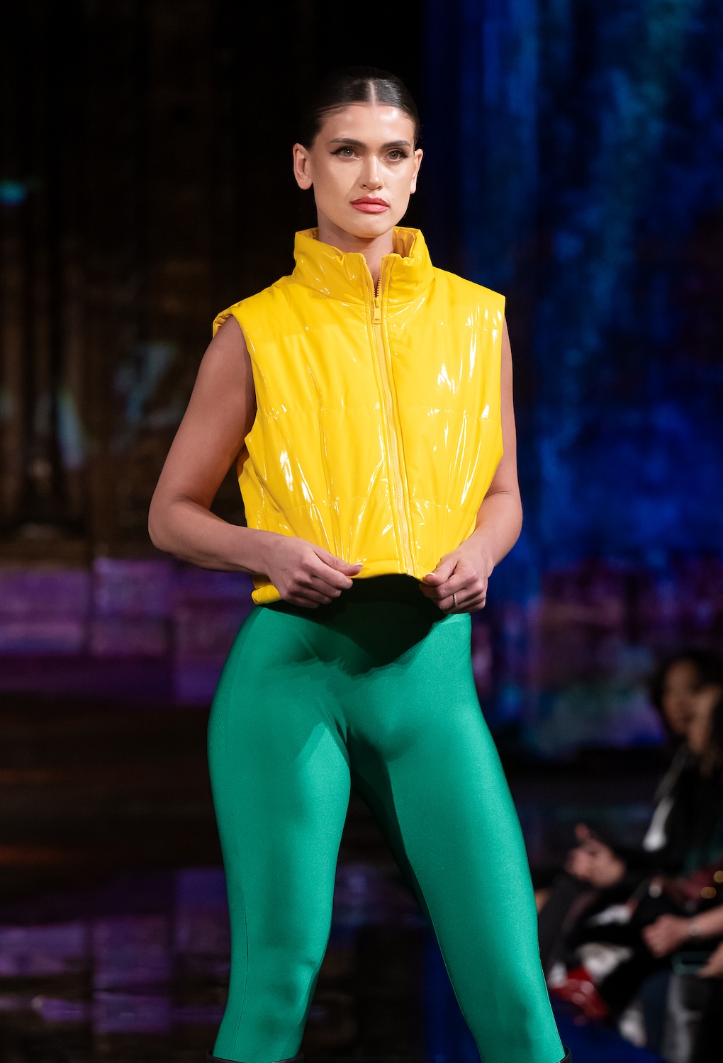 NEW YORK, NEW YORK - FEBRUARY 12: A model walks the runway at the David Tupaz show during New York Fashion Week Powered By Art Hearts Fashion at The Angel Orensanz Foundation on February 12, 2026 in New York City. (Photo by Mark Gunter/Getty Images for Art Hearts Fashion)