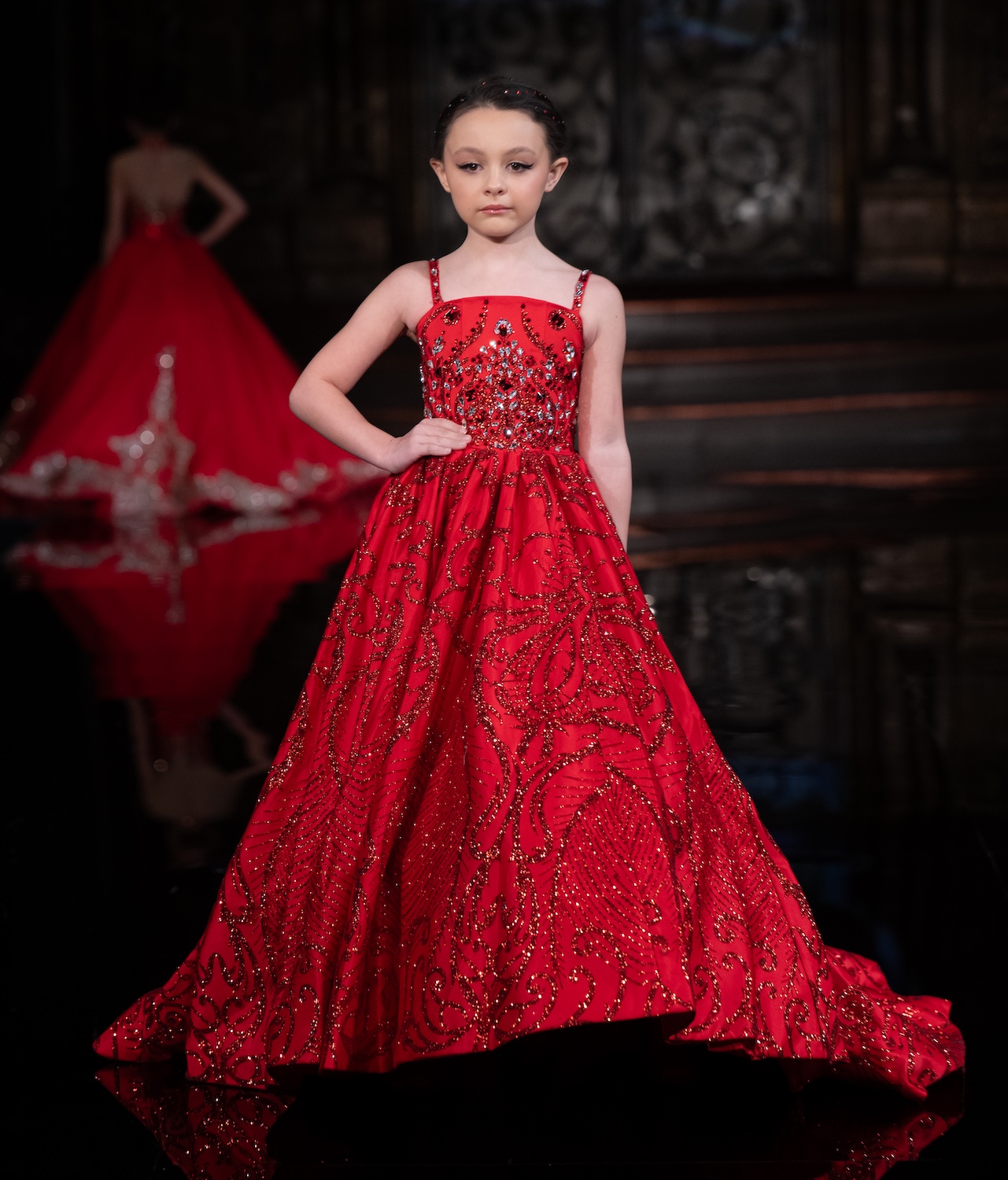 NEW YORK, NEW YORK - FEBRUARY 13: A model walks the runway at the Elsa Fairy show during New York Fashion Week Powered By Art Hearts Fashion at The Angel Orensanz Foundation on February 13, 2026 in New York City. (Photo by Mark Gunter/Getty Images for Art Hearts Fashion)
