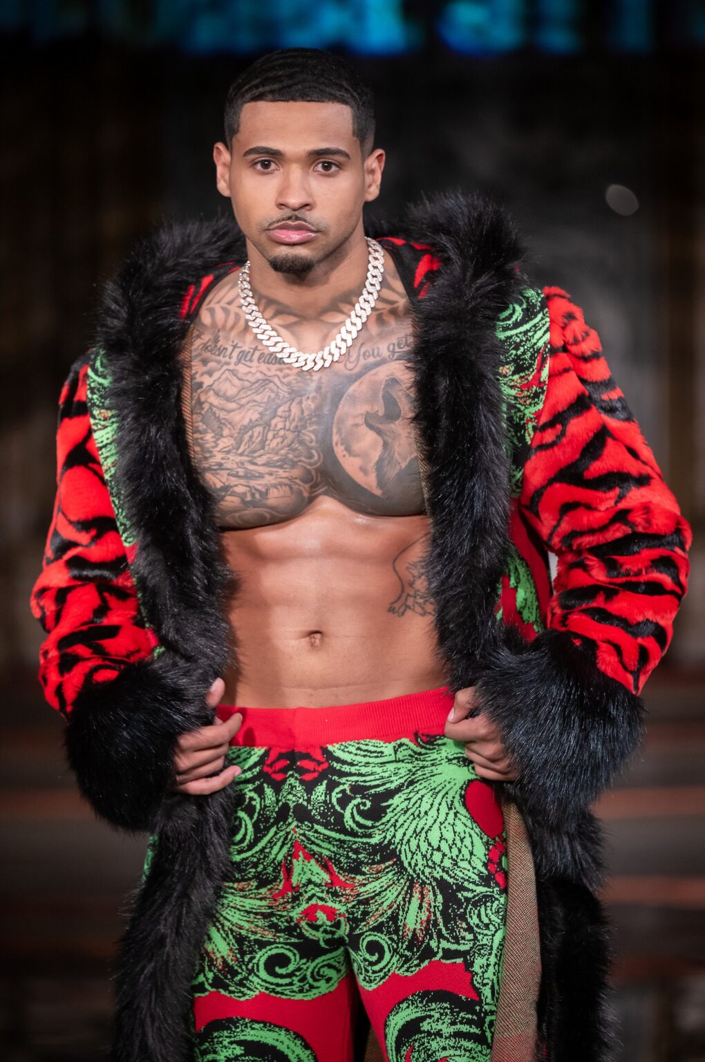 NEW YORK, NEW YORK - FEBRUARY 13: A model walks the runway at the George Styler show during New York Fashion Week Powered By Art Hearts Fashion at The Angel Orensanz Foundation on February 13, 2026 in New York City. (Photo by Mark Gunter/Getty Images for Art Hearts Fashion)