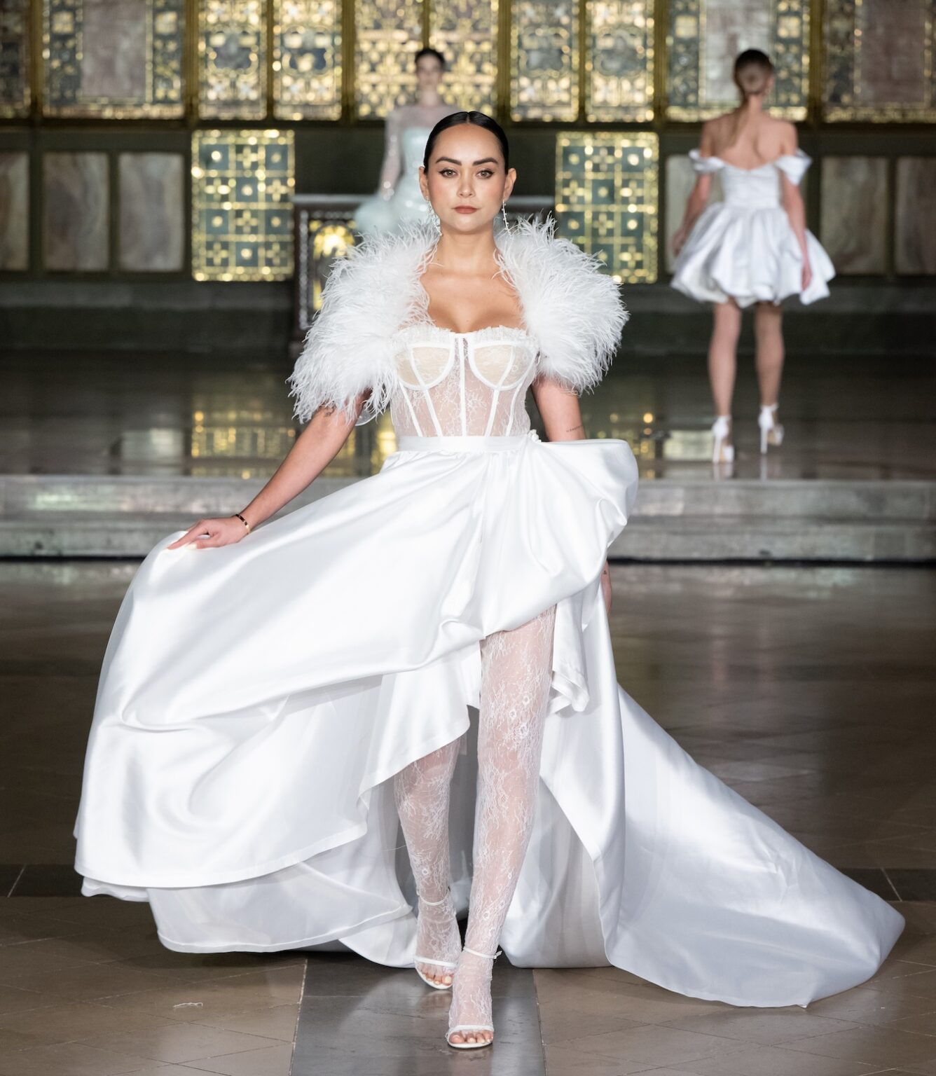 LONDON, ENGLAND - FEBRUARY 20: Model Alexandra Morillo walks the runway at the Glaudi Show during London Fashion Week Powered By Art Hearts Fashion  February 20, 2026 at St. John's Hyde Park on February 20, 2026 in London, England. (Photo by Mark Gunter/Getty Images for Art Hearts Fashion)