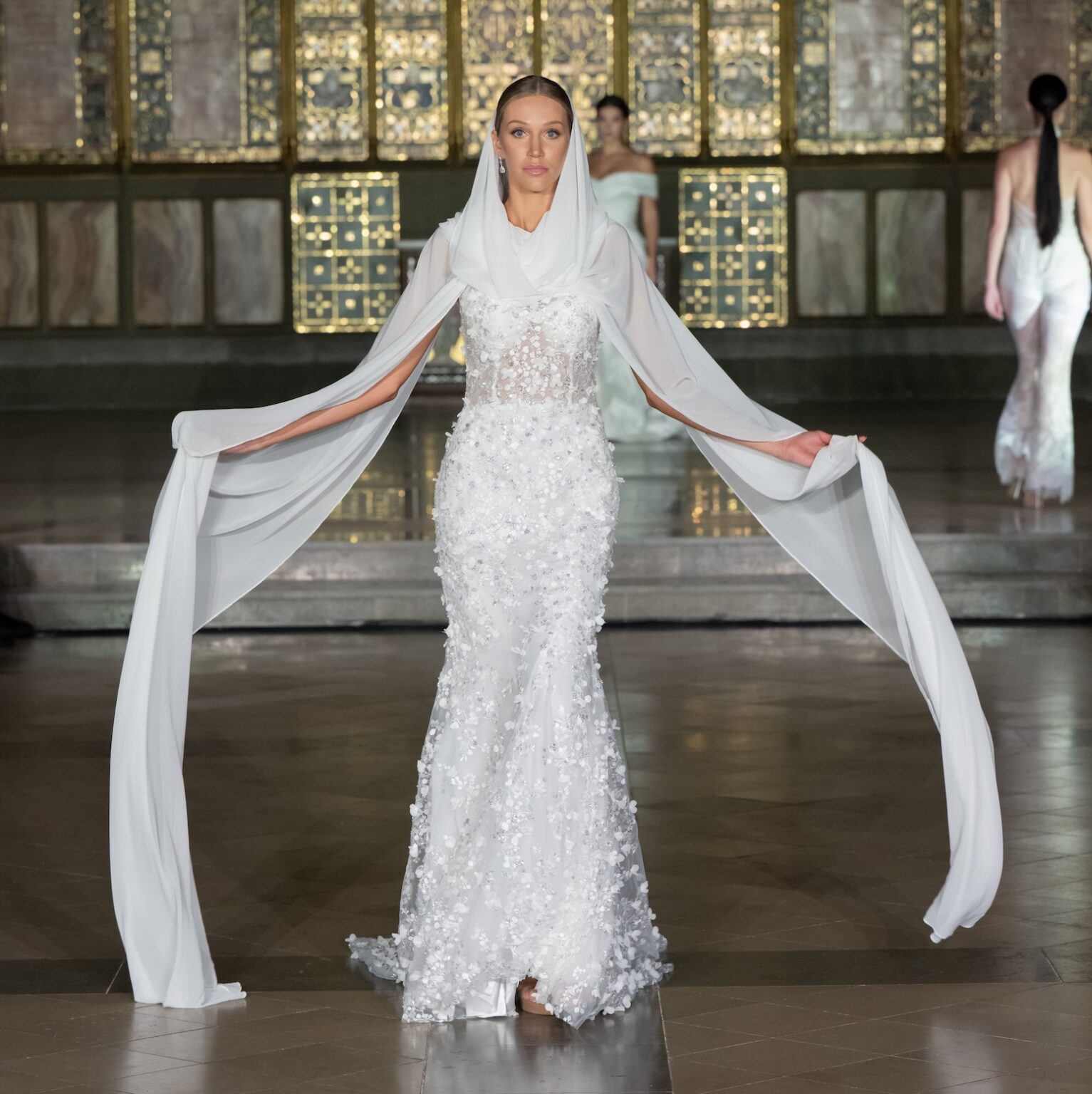 LONDON, ENGLAND - FEBRUARY 20: Karoline Stella Model walks the runway at the Glaudi Show during London Fashion Week Powered By Art Hearts Fashion February 20, 2026 at St. John's Hyde Park on February 20, 2026 in London, England. (Photo by Mark Gunter/Getty Images for Art Hearts Fashion)