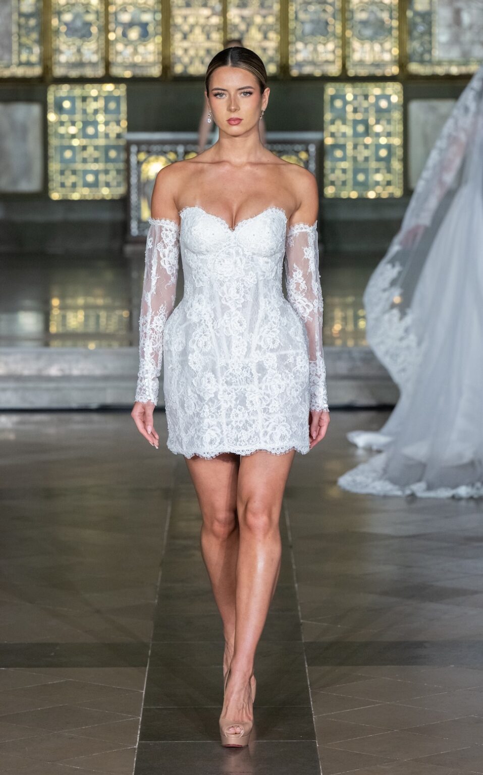 LONDON, ENGLAND - FEBRUARY 20: Model Kiki Ferguson walks the runway at the Glaudi Show during London Fashion Week Powered By Art Hearts Fashion February 20, 2026 at St. John's Hyde Park on February 20, 2026 in London, England. (Photo by Mark Gunter/Getty Images for Art Hearts Fashion)