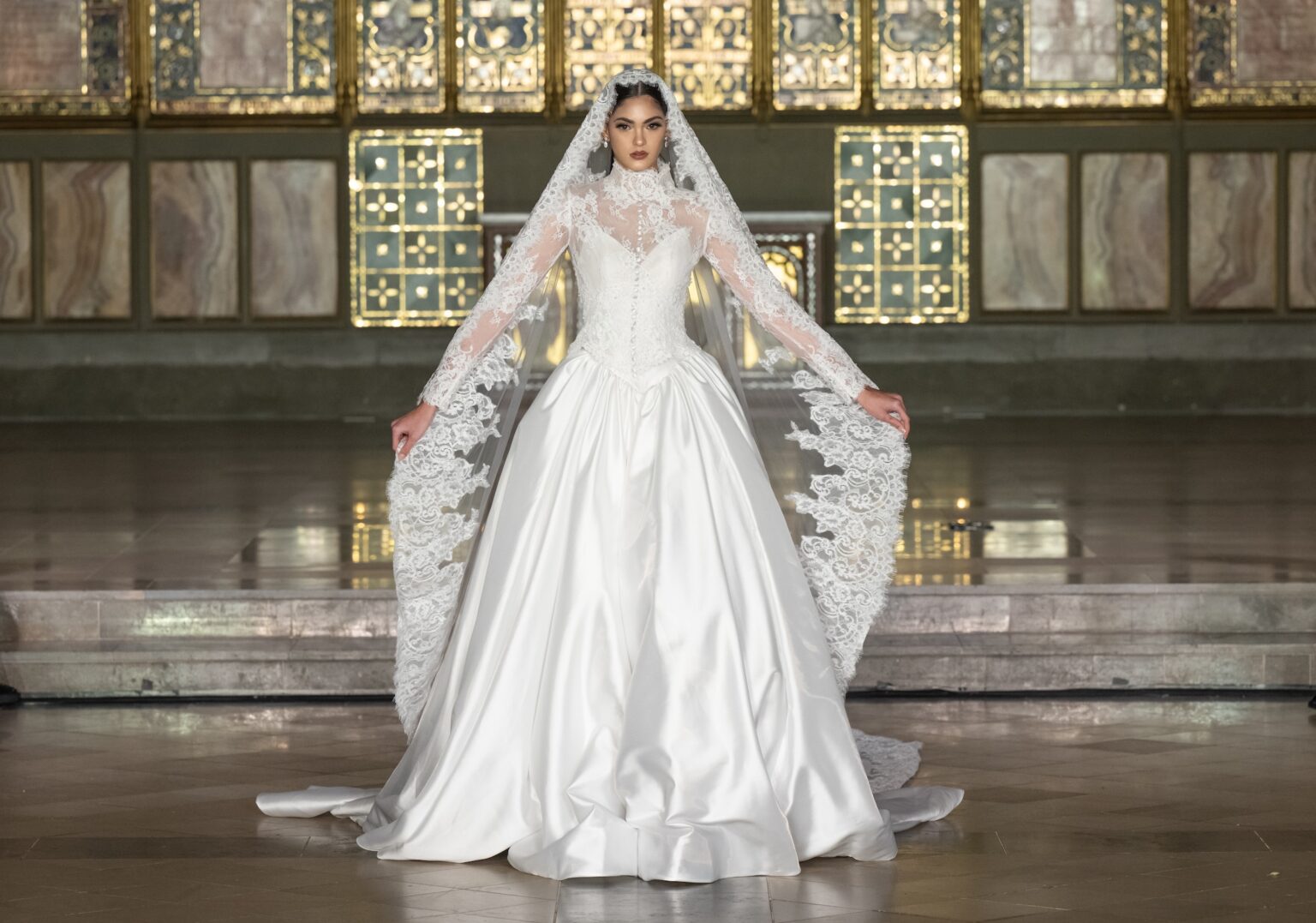LONDON, ENGLAND - FEBRUARY 20. Miss Cuba Intercontinental 2025 Lorena Suarez walks the runway at the Glaudi Show during London Fashion Week Powered By Art Hearts Fashion February 20, 2026 at St. John's Hyde Park on February 20, 2026 in London, England. (Photo by Mark Gunter/Getty Images for Art Hearts Fashion)