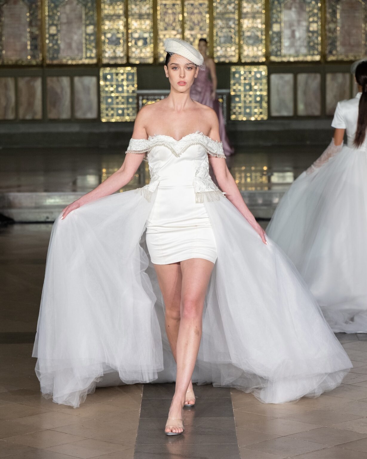 LONDON, ENGLAND - FEBRUARY 20: Model Christianne Crunkleton walks the runway at the Glaudi Show during London Fashion Week Powered By Art Hearts Fashion  February 20, 2026 at St. John's Hyde Park on February 20, 2026 in London, England. (Photo by Mark Gunter/Getty Images for Art Hearts Fashion)