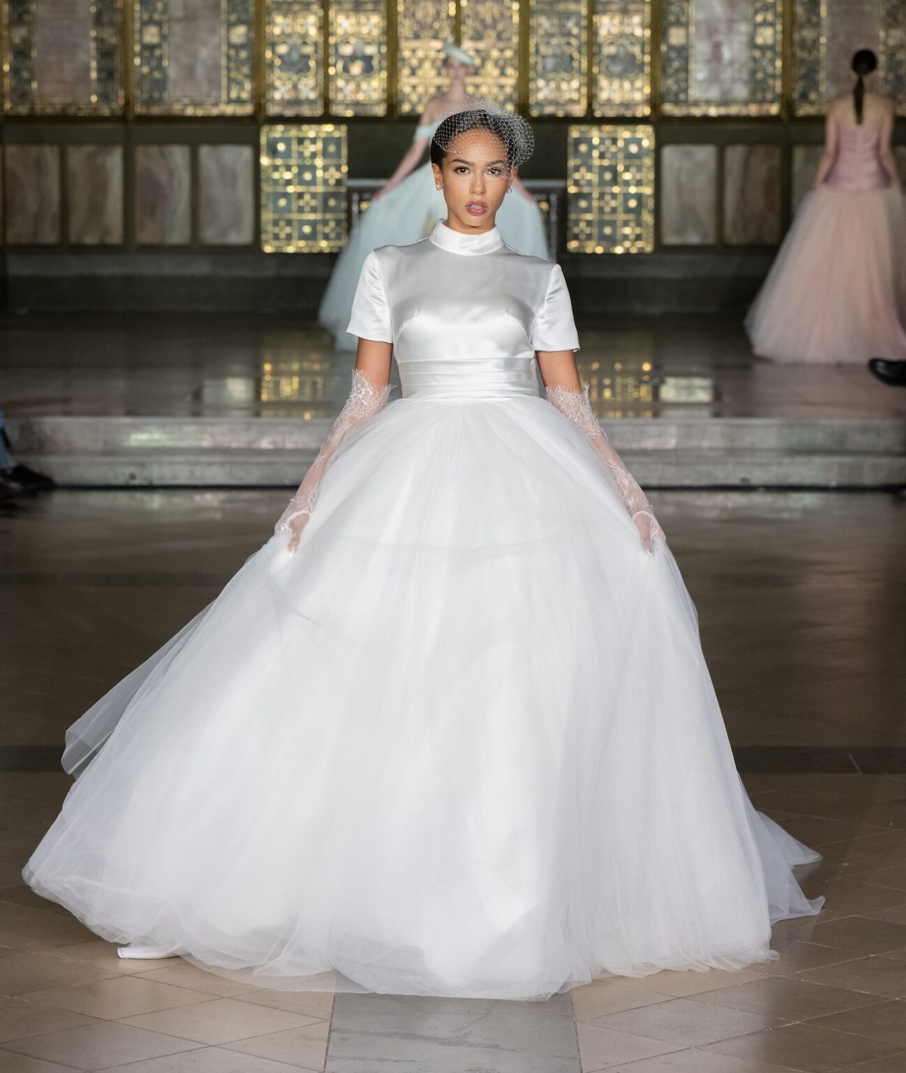 LONDON, ENGLAND - FEBRUARY 20: Model Bella Ramshaw walks the runway at the Glaudi Show during London Fashion Week Powered By Art Hearts Fashion  February 20, 2026 at St. John's Hyde Park on February 20, 2026 in London, England. (Photo by Mark Gunter/Getty Images for Art Hearts Fashion)