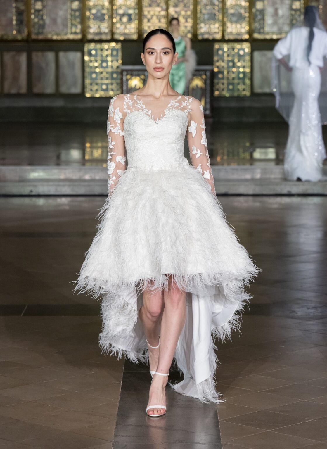 LONDON, ENGLAND - FEBRUARY 20: A model walks the runway at the Glaudi Show during London Fashion Week Powered By Art Hearts Fashion February 20, 2026 at St. John's Hyde Park on February 20, 2026 in London, England. (Photo by Mark Gunter/Getty Images for Art Hearts Fashion)