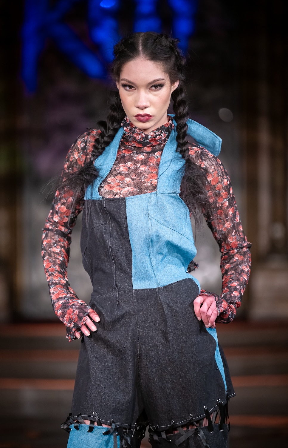 NEW YORK, NEW YORK - FEBRUARY 13: A model walks the runway at the Haus of Harleen show during New York Fashion Week Powered By Art Hearts Fashion at The Angel Orensanz Foundation on February 13, 2026 in New York City. (Photo by Mark Gunter/Getty Images for Art Hearts Fashion)