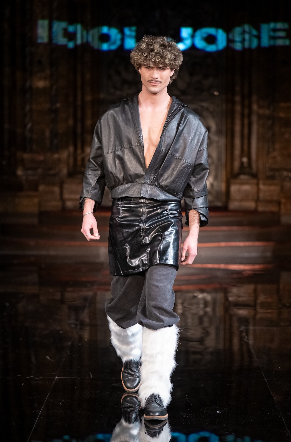 NEW YORK, NEW YORK - FEBRUARY 13: A model walks the runway at the Idol Jose show during New York Fashion Week Powered By Art Hearts Fashion at The Angel Orensanz Foundation on February 13, 2026 in New York City.  (Photo by Mark Gunter/Getty Images for Art Hearts Fashion)