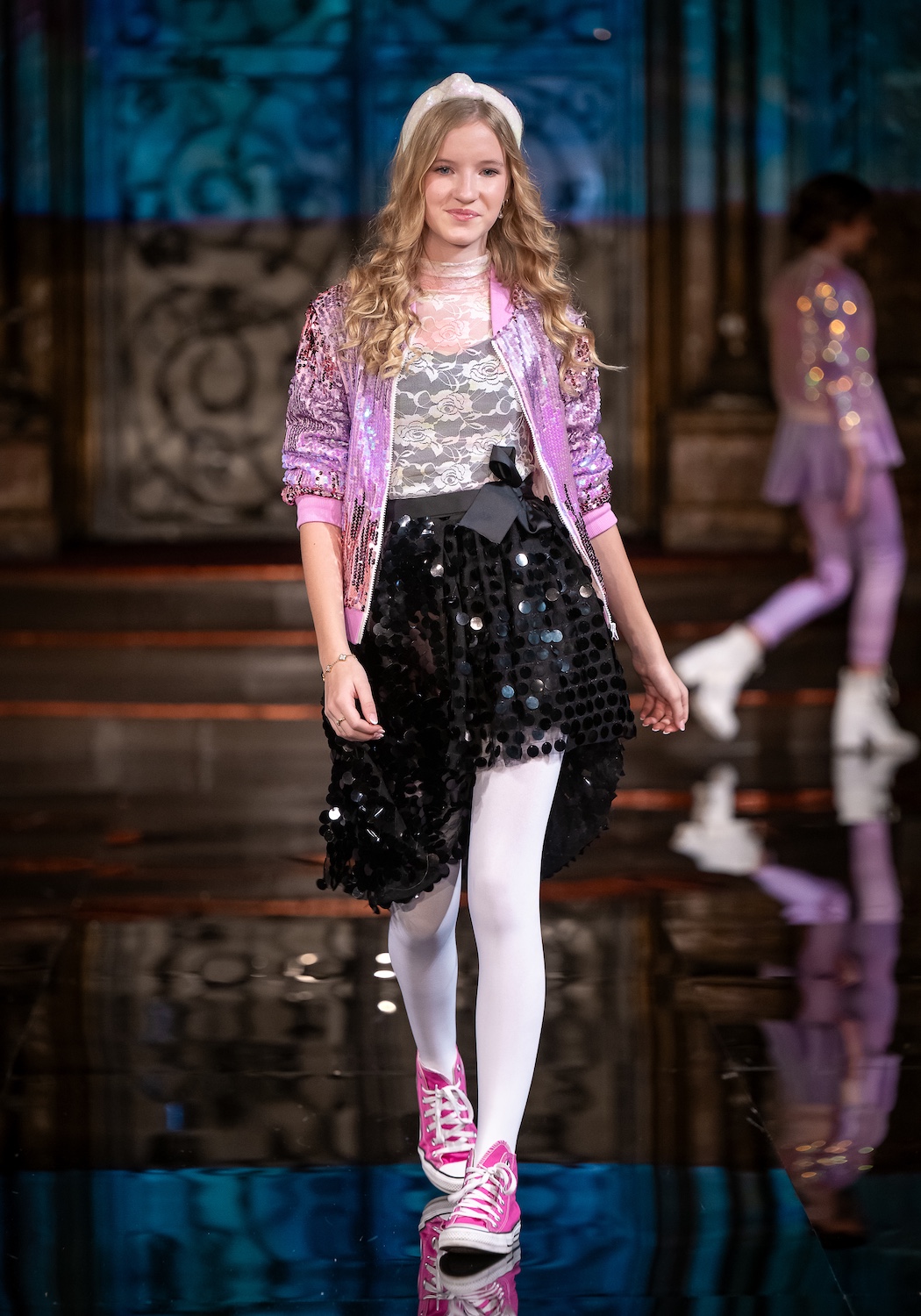 NEW YORK, NEW YORK - FEBRUARY 13: Models walks the runway at the Isabella Zimprich show during New York Fashion Week Powered By Art Hearts Fashion at The Angel Orensanz Foundation on February 13, 2026 in New York City. (Photo by Mark Gunter/Getty Images for Art Hearts Fashion)