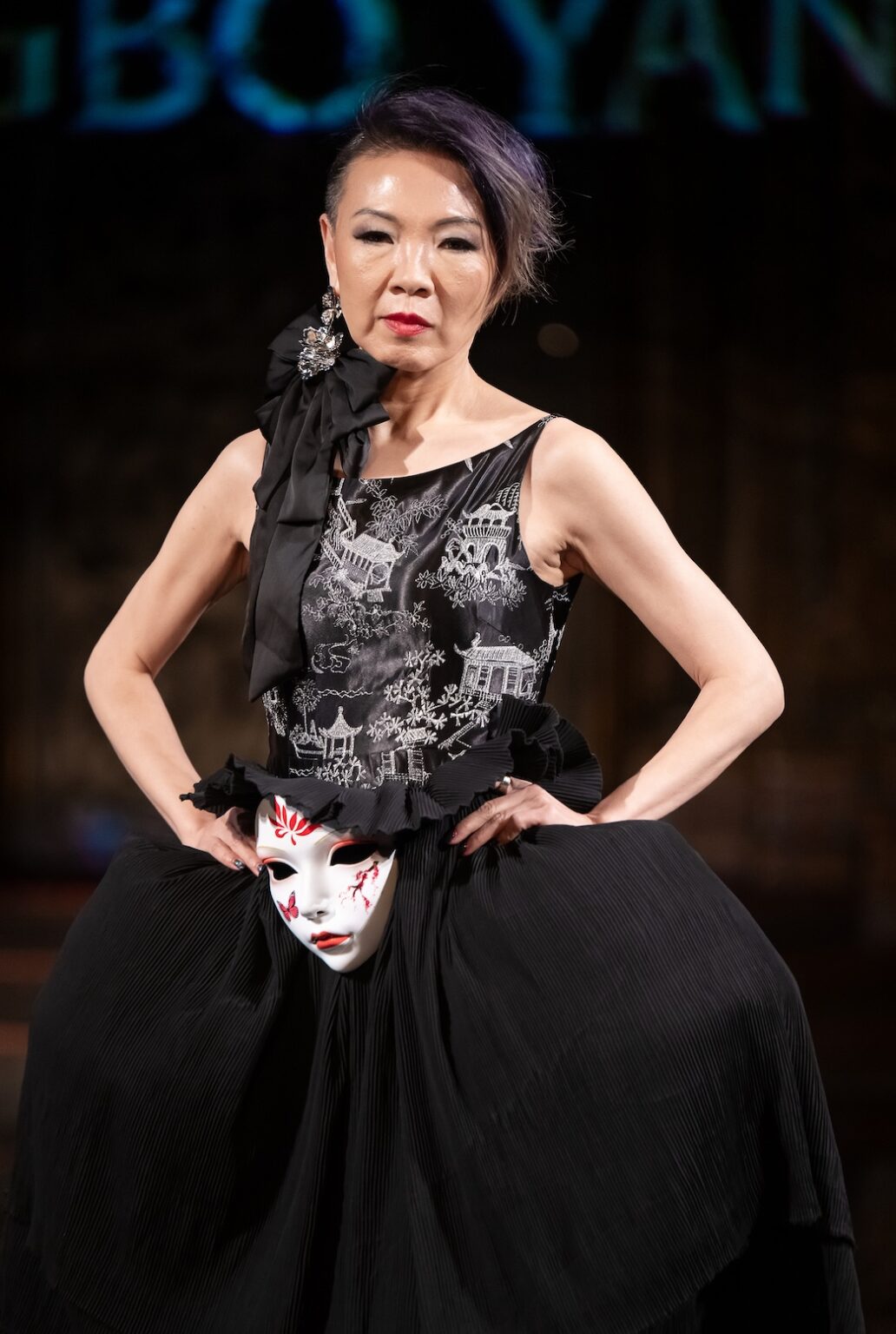 NEW YORK, NEW YORK - FEBRUARY 12: A model walks the runway at the Jingbo Yang show during New York Fashion Week Powered By Art Hearts Fashion at The Angel Orensanz Foundation on February 12, 2026 in New York City. (Photo by Mark Gunter/Getty Images for Art Hearts Fashion)