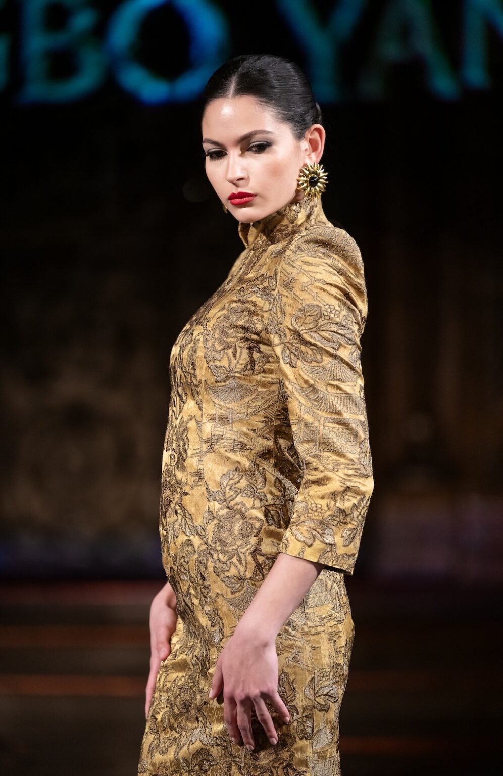 NEW YORK, NEW YORK - FEBRUARY 12: A model walks the runway at the Jingbo Yang show during New York Fashion Week Powered By Art Hearts Fashion at The Angel Orensanz Foundation on February 12, 2026 in New York City. (Photo by Mark Gunter/Getty Images for Art Hearts Fashion)