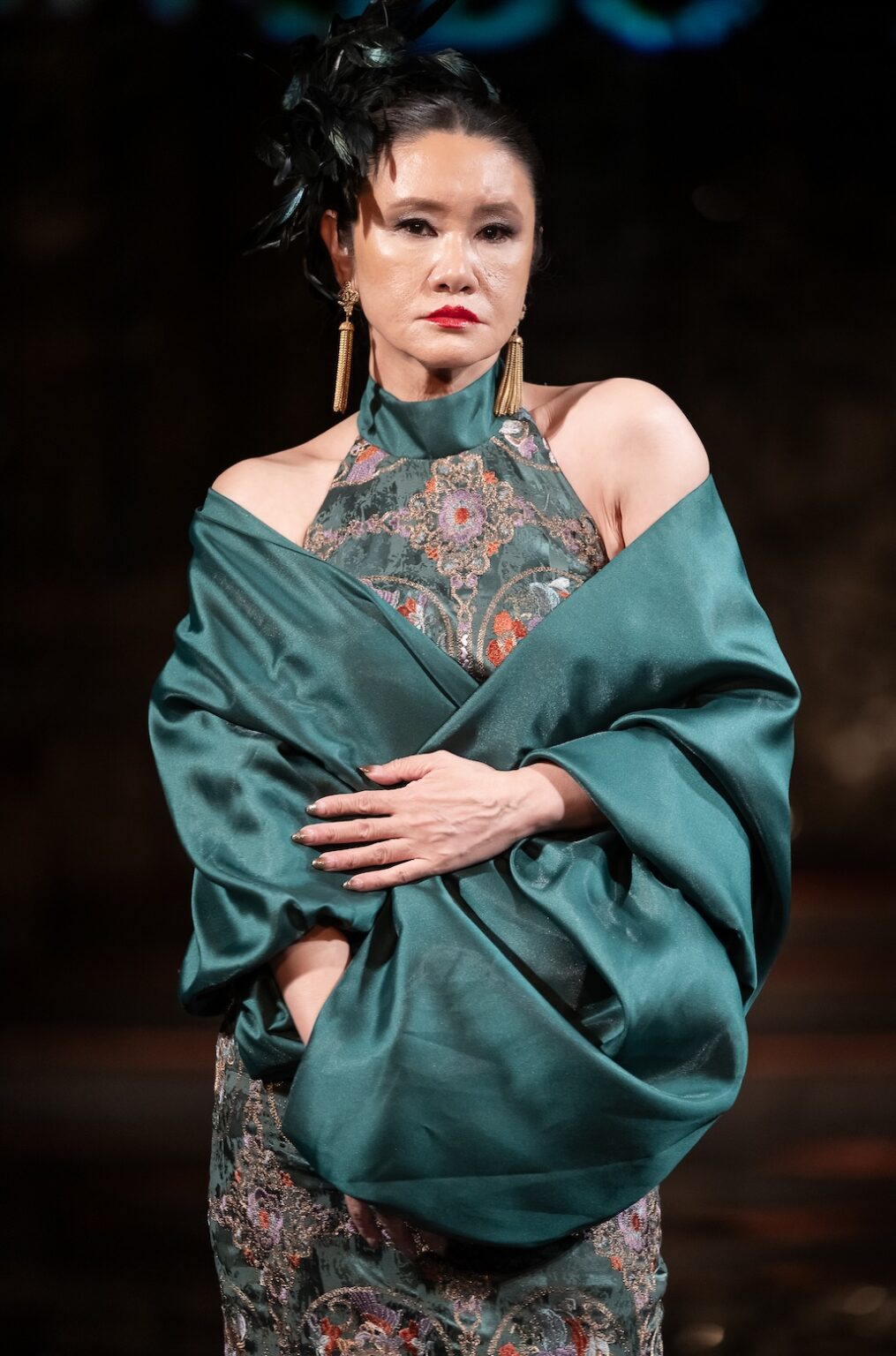 NEW YORK, NEW YORK - FEBRUARY 12: A model walks the runway at the Jingbo Yang show during New York Fashion Week Powered By Art Hearts Fashion at The Angel Orensanz Foundation on February 12, 2026 in New York City. (Photo by Mark Gunter/Getty Images for Art Hearts Fashion)