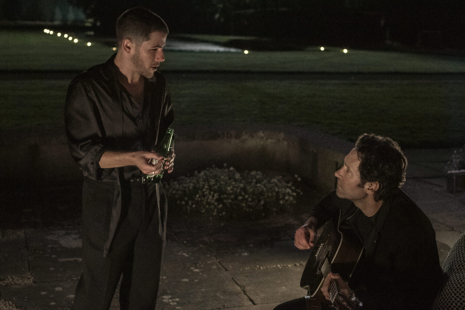 Nick Jonas as Danny and Paul Rudd as Rick in Power Ballad. Photo Credit: David Cleary