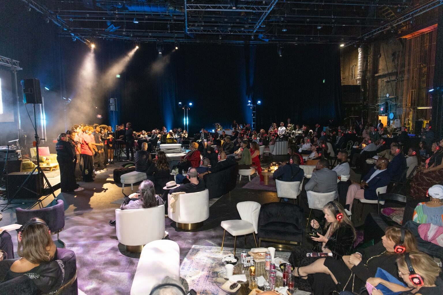 LOS ANGELES, CALIFORNIA - MARCH 1: Members of the Fernando Pullum Community Arts Center Choir perform during the inaugural Sankofa.org Social Justice Awards at Chaplin Studios on March 1, 2026 in Los Angeles, California. (Photo by Todd Westphal / Sankofa.org)