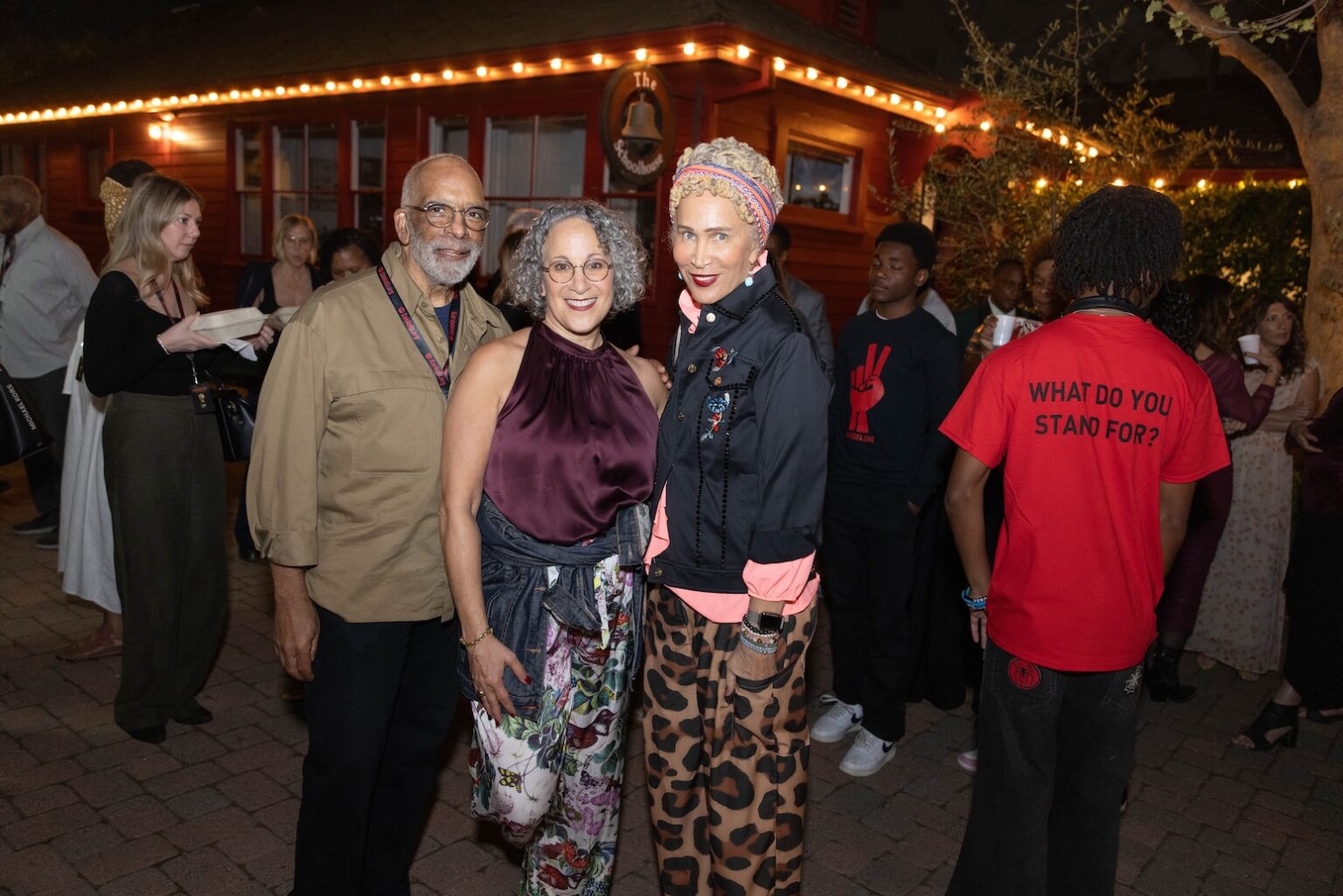 LOS ANGELES, CALIFORNIA - MARCH 1: Gina Belafonte, Marguerite and Stan Lathan attend the inaugural Sankofa.org Social Justice Awards at Chaplin Studios on March 1, 2026 in Los Angeles, California. (Photo by Todd Westphal / Sankofa.org)