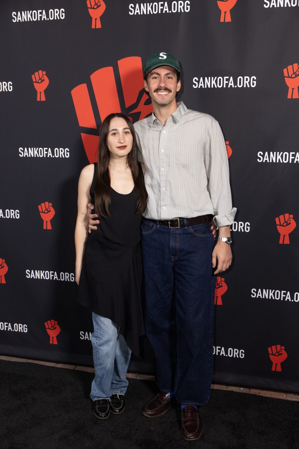 LOS ANGELES, CALIFORNIA - MARCH 1: Maria Belafonte and Alex Zeke Musca attend the inaugural Sankofa.org Social Justice Awards at Chaplin Studios on March 1, 2026 in Los Angeles, California. (Photo by Todd Westphal / Sankofa.org)