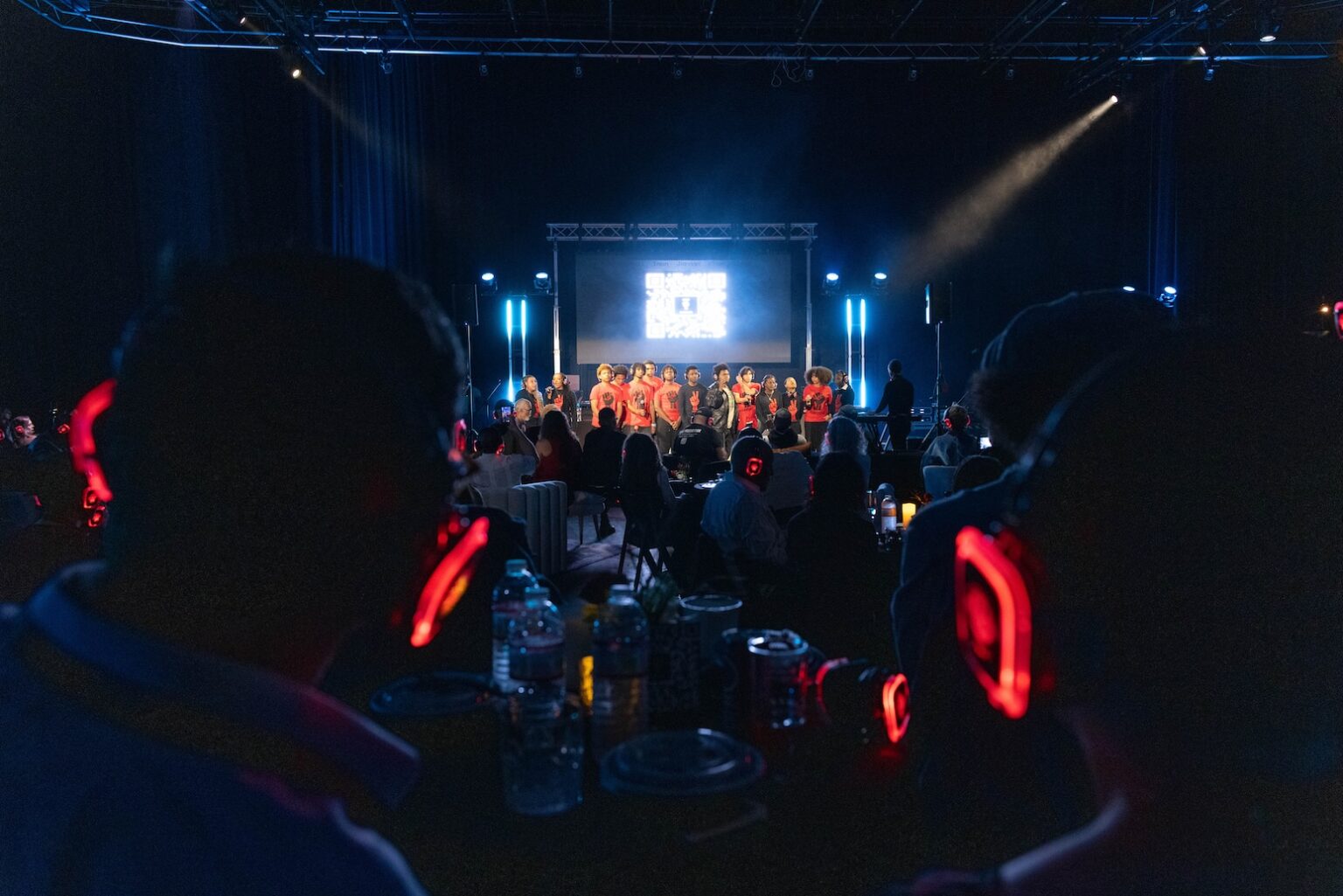 LOS ANGELES, CALIFORNIA - MARCH 1: Members of the Fernando Pullum Community Arts Center Choir perform onstage during the inaugural Sankofa.org Social Justice Awards at Chaplin Studios on March 1, 2026 in Los Angeles, California. (Photo by Todd Westphal / Sankofa.org)