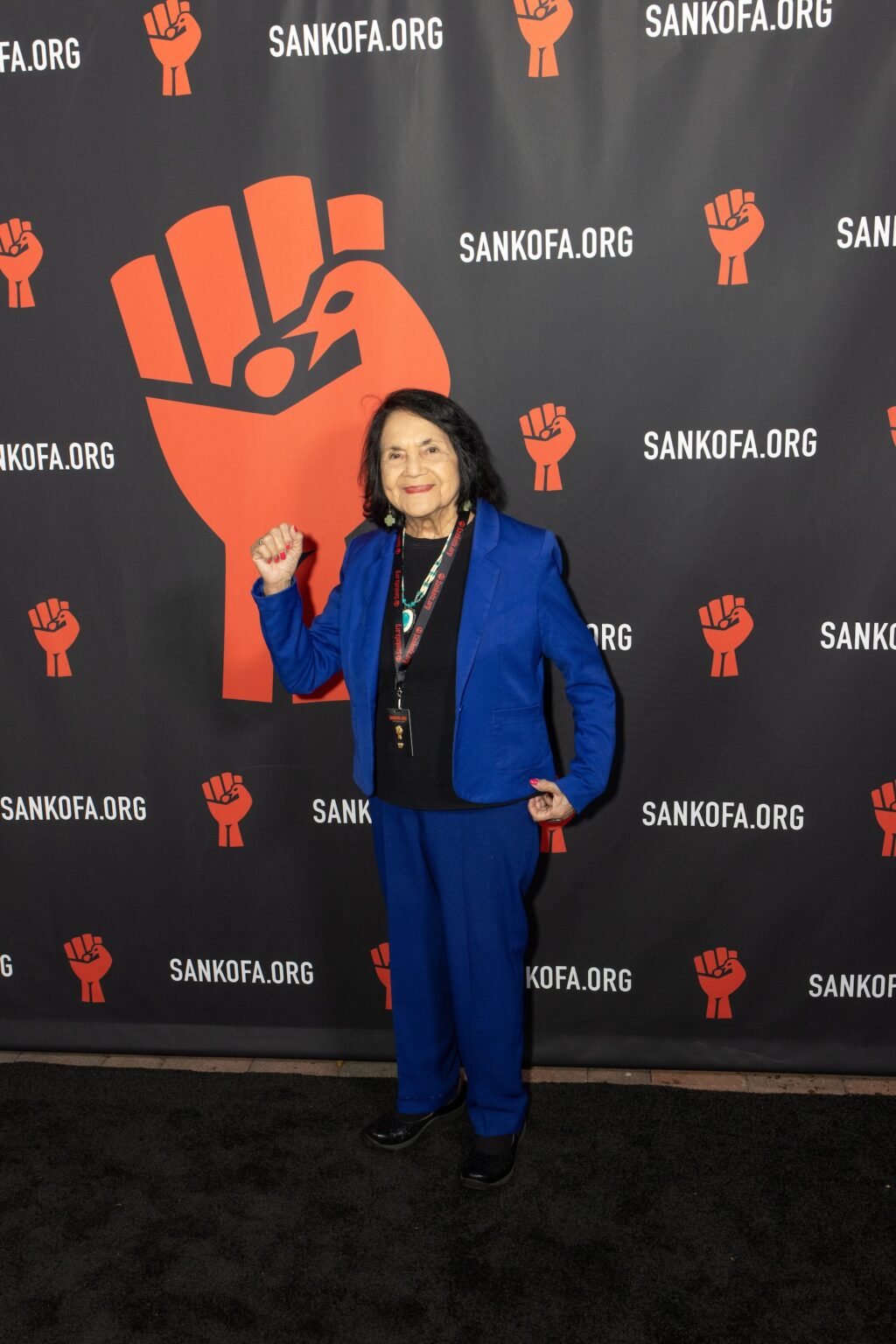 LOS ANGELES, CALIFORNIA - MARCH 1: Dolores Huerta attends the inaugural Sankofa.org Social Justice Awards at Chaplin Studios on March 1, 2026 in Los Angeles, California. (Photo by Todd Westphal / Sankofa.org)