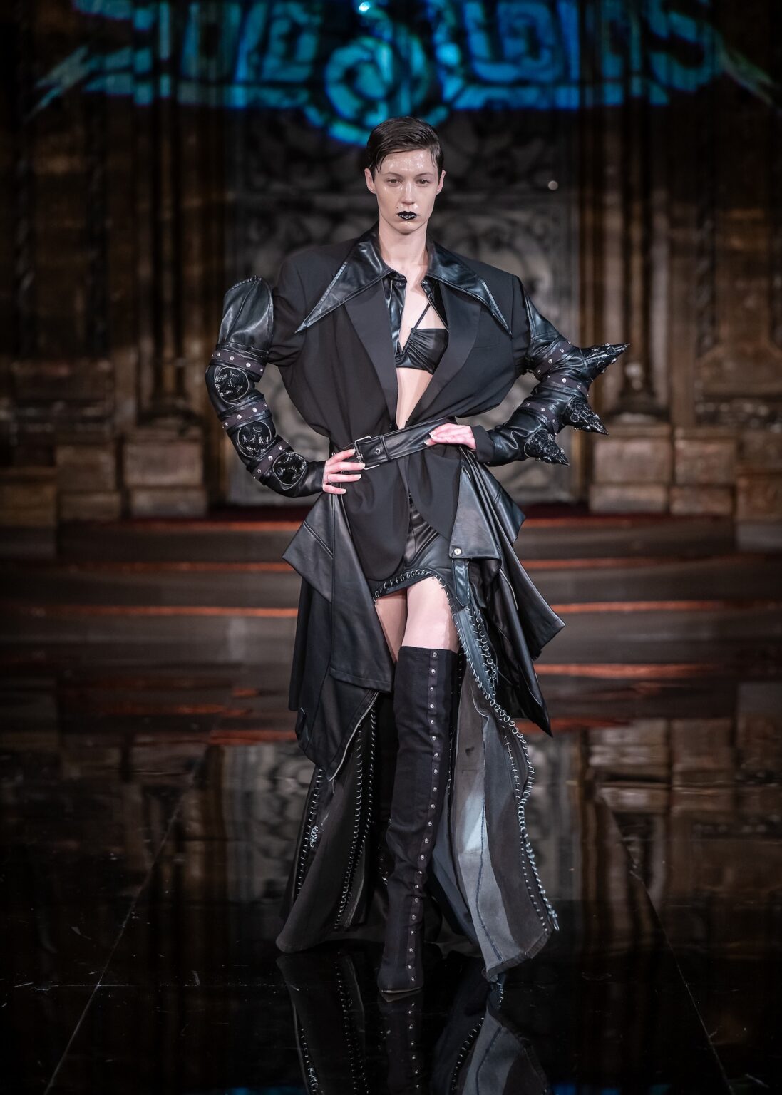 NEW YORK, NEW YORK - FEBRUARY 13: A model walks the runway at the Soid Studios show during New York Fashion Week Powered By Art Hearts Fashion at The Angel Orensanz Foundation on February 13, 2026 in New York City. (Photo by Mark Gunter/Getty Images for Art Hearts Fashion)