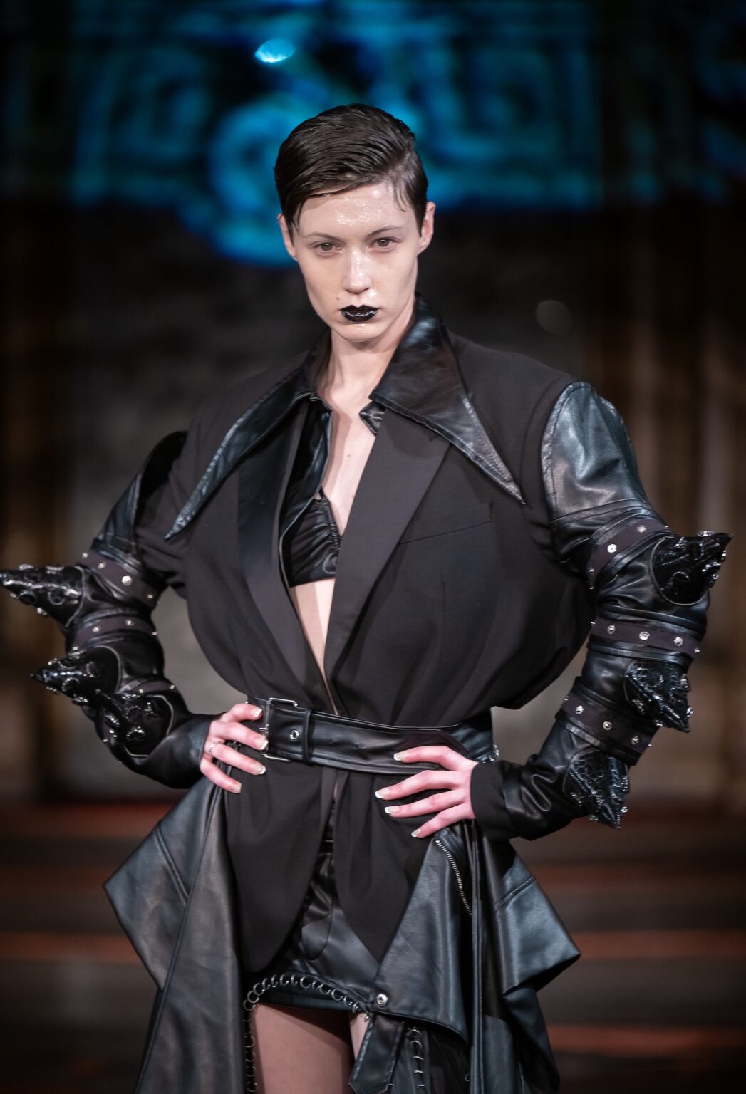 NEW YORK, NEW YORK - FEBRUARY 13: A model walks the runway at the Soid Studios show during New York Fashion Week Powered By Art Hearts Fashion at The Angel Orensanz Foundation on February 13, 2026 in New York City. (Photo by Mark Gunter/Getty Images for Art Hearts Fashion)