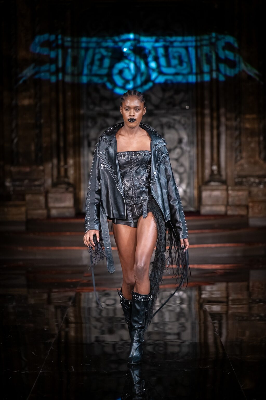NEW YORK, NEW YORK - FEBRUARY 13: A model walks the runway at the Soid Studios show during New York Fashion Week Powered By Art Hearts Fashion at The Angel Orensanz Foundation on February 13, 2026 in New York City. (Photo by Mark Gunter/Getty Images for Art Hearts Fashion)