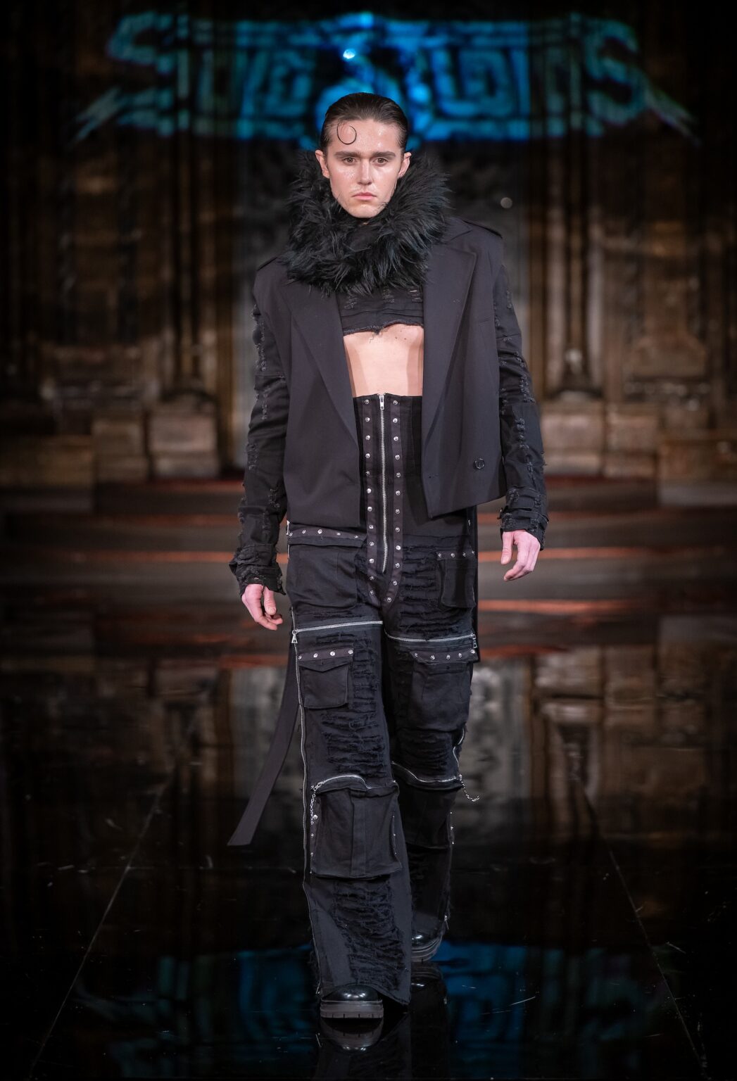 NEW YORK, NEW YORK - FEBRUARY 13: A model walks the runway at the Soid Studios show during New York Fashion Week Powered By Art Hearts Fashion at The Angel Orensanz Foundation on February 13, 2026 in New York City. (Photo by Mark Gunter/Getty Images for Art Hearts Fashion)