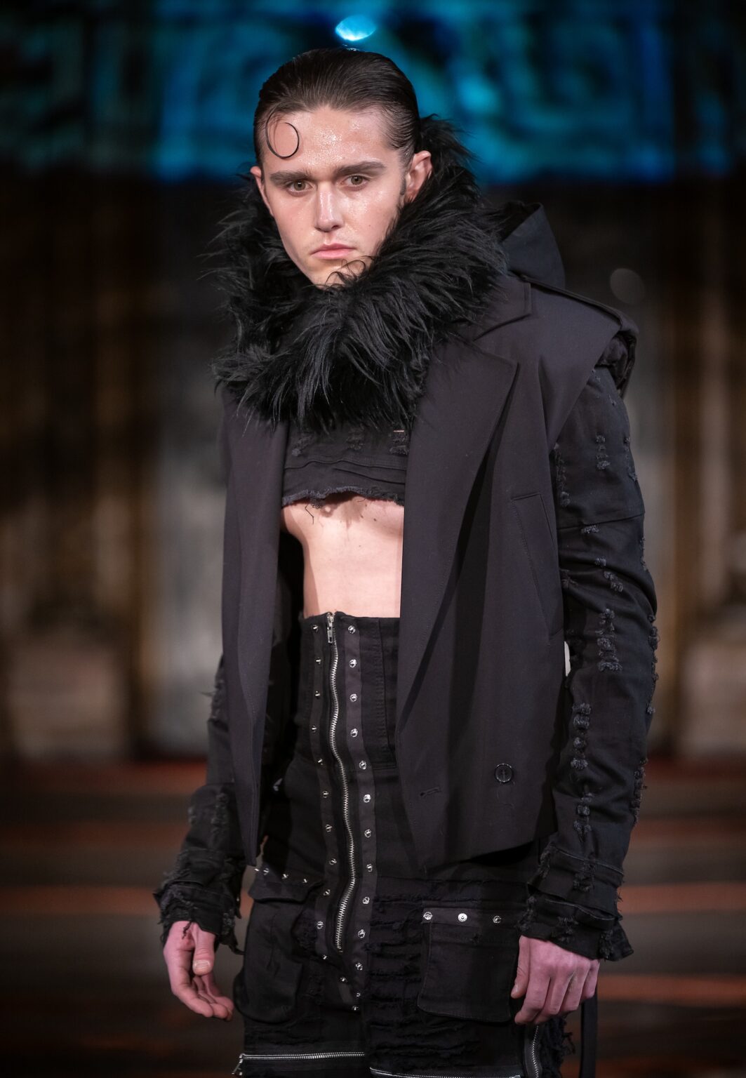 NEW YORK, NEW YORK - FEBRUARY 13: A model walks the runway at the Soid Studios show during New York Fashion Week Powered By Art Hearts Fashion at The Angel Orensanz Foundation on February 13, 2026 in New York City. (Photo by Mark Gunter/Getty Images for Art Hearts Fashion)