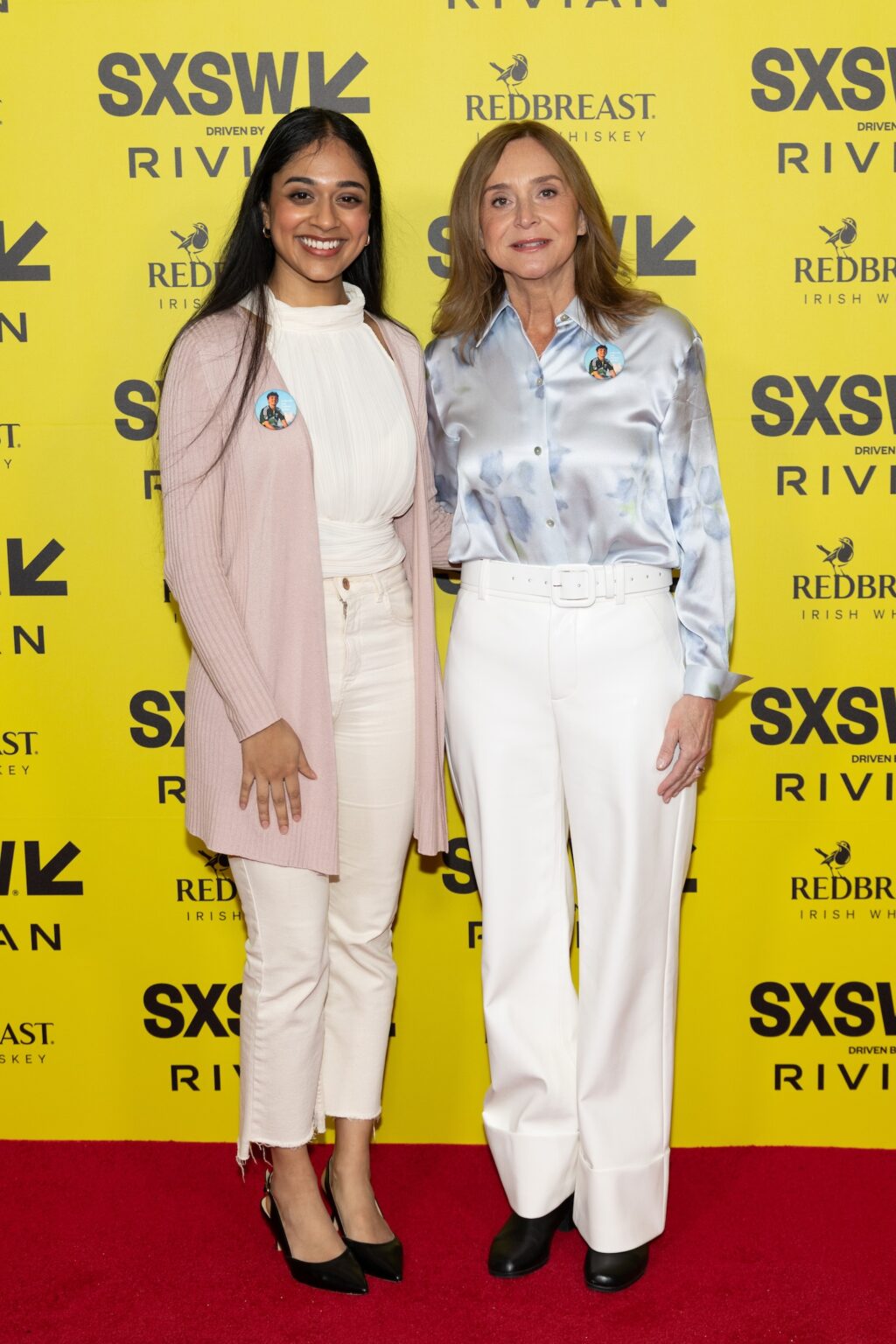 AUSTIN, TEXAS - MARCH 12: (L-R) Trisha Prabhu and Kristin Bride attend the world premiere of "Your Attention Please" during the 2026 SXSW Conference and Festival at Alamo Drafthouse South Lamar on March 12, 2026 in Austin, Texas. (Photo by Rick Kern/Getty Images for "Your Attention Please")