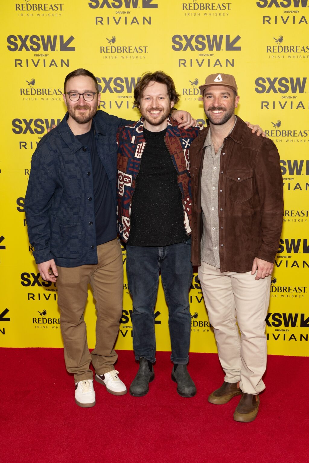 AUSTIN, TEXAS - MARCH 12: (L-R) Winston Macdonald, Jack LeMay, Dustin Devlin attend the world premiere of "Your Attention Please" during the 2026 SXSW Conference and Festival at Alamo Drafthouse South Lamar on March 12, 2026 in Austin, Texas. (Photo by Rick Kern/Getty Images for "Your Attention Please")