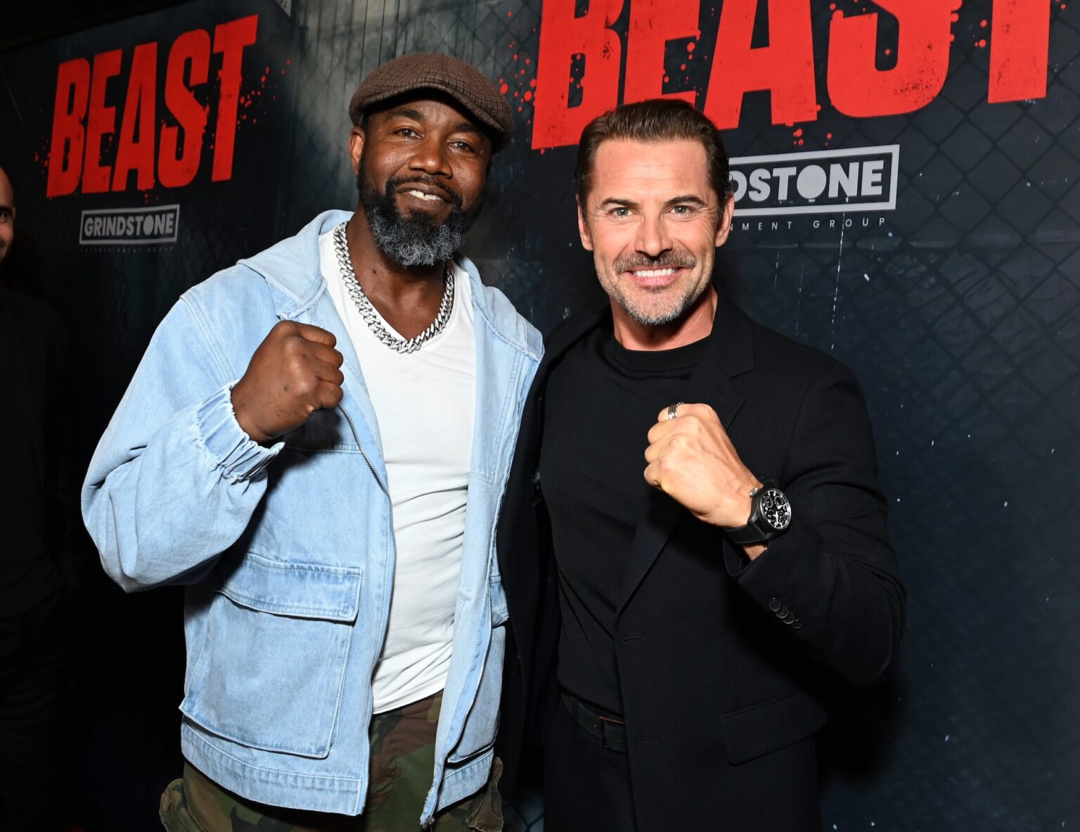 INGLEWOOD, CALIFORNIA - APRIL 08: (L-R) Michael Jai White and Daniel MacPherson attend "Beast" Los Angeles Special Screening at Cosm Los Angeles on April 08, 2026 in Inglewood, California. (Photo by Jon Kopaloff/Getty Images for Lionsgate/Grindstone)