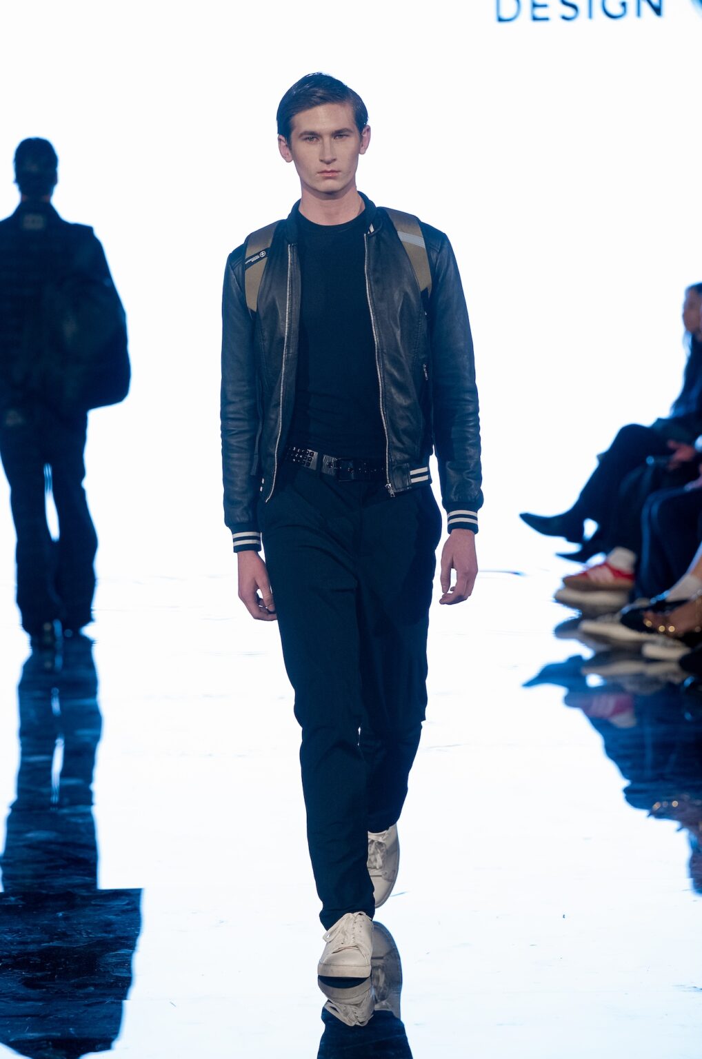 LOS ANGELES, CALIFORNIA - MARCH 13: A model walks the runway at the Swiss Digital Design show during Los Angeles Fashion Week Powered By Art Hearts Fashion at The Majestic on March 13, 2026 in Los Angeles, California. (Photo by Mark Gunter/Getty Images for Art Hearts Fashion)