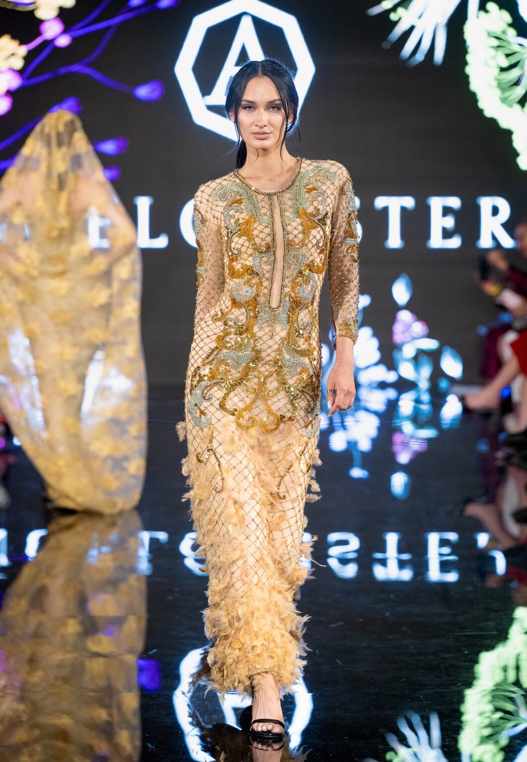 LOS ANGELES, CALIFORNIA - MARCH 13: A model walks the runway at the Angelo Estera show during Los Angeles Fashion Week Powered By Art Hearts Fashion at The Majestic on March 13, 2026 in Los Angeles, California. (Photo by Mark Gunter/Getty Images for Art Hearts Fashion)