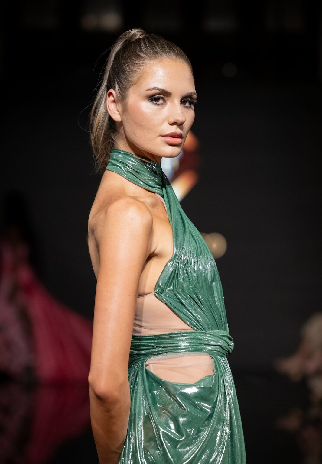 LOS ANGELES, CALIFORNIA - MARCH 14: A model walks the runway at the Will Franco show during Los Angeles Fashion Week Powered By Art Hearts Fashion at The Majestic on March 14, 2026 in Los Angeles, California. (Photo by Mark Gunter/Getty Images for Art Hearts Fashion)