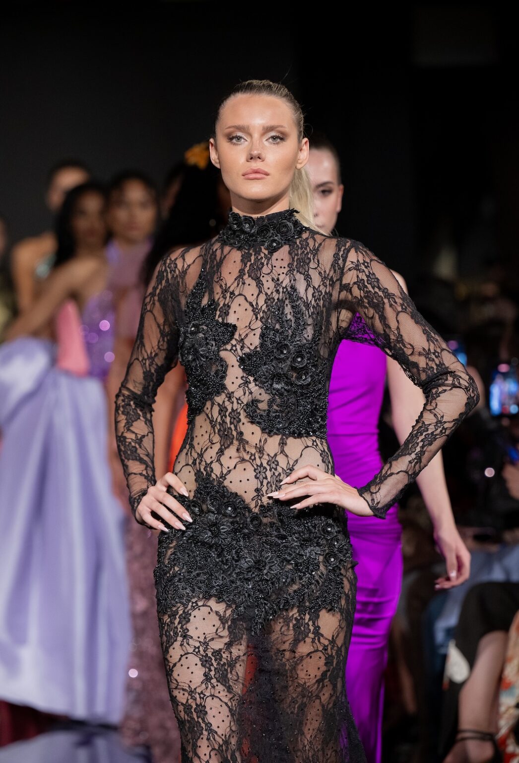 LOS ANGELES, CALIFORNIA - MARCH 14: A model walks the runway at the Will Franco show during Los Angeles Fashion Week Powered By Art Hearts Fashion at The Majestic on March 14, 2026 in Los Angeles, California. (Photo by Mark Gunter/Getty Images for Art Hearts Fashion)