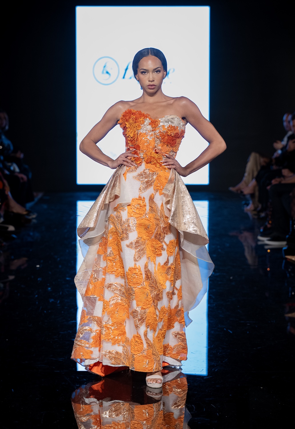 LOS ANGELES, CALIFORNIA - MARCH 14: A model walks the runway at the Lindisssh show during Los Angeles Fashion Week Powered By Art Hearts Fashion at The Majestic on March 14, 2026 in Los Angeles, California. (Photo by Mark Gunter/Getty Images for Art Hearts Fashion)