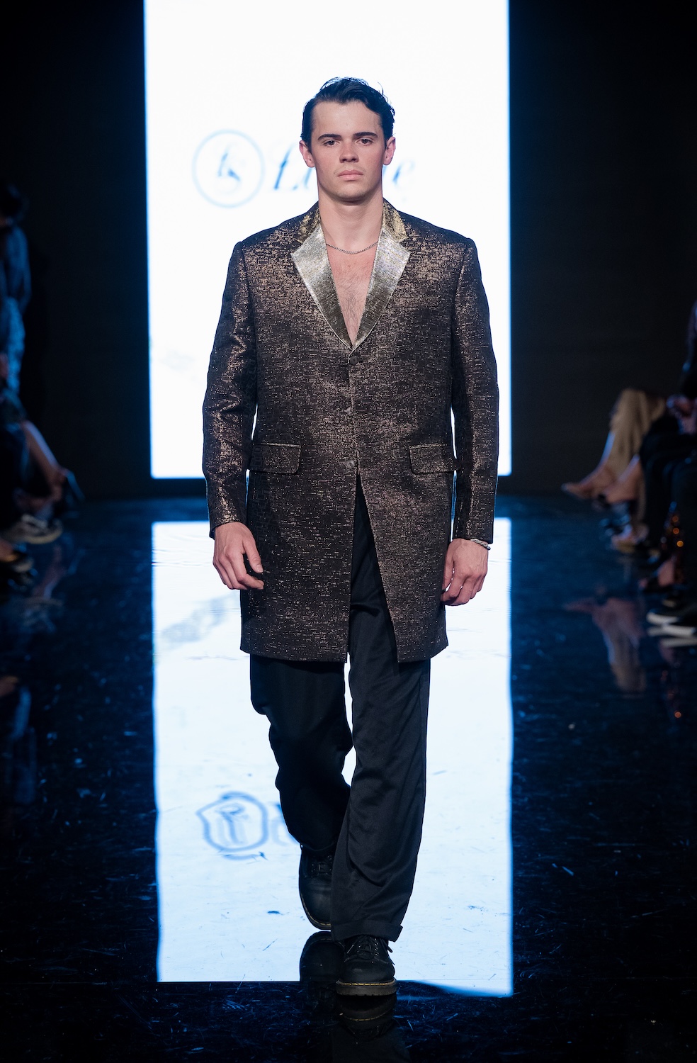 LOS ANGELES, CALIFORNIA - MARCH 14: A model walks the runway at the Lindisssh show during Los Angeles Fashion Week Powered By Art Hearts Fashion at The Majestic on March 14, 2026 in Los Angeles, California. (Photo by Mark Gunter/Getty Images for Art Hearts Fashion)