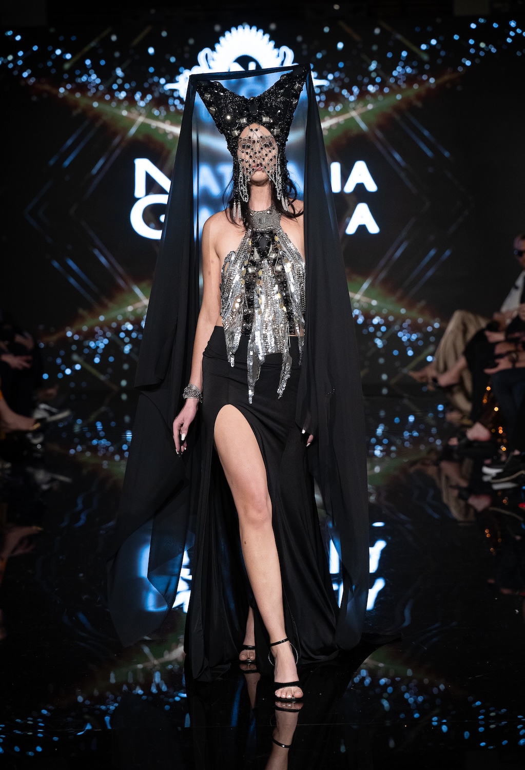 LOS ANGELES, CALIFORNIA - MARCH 14: A model walks the runway at the Nathalia Gaviria show during Los Angeles Fashion Week Powered By Art Hearts Fashion at The Majestic on March 14, 2026 in Los Angeles, California. (Photo by Mark Gunter/Getty Images for Art Hearts Fashion)