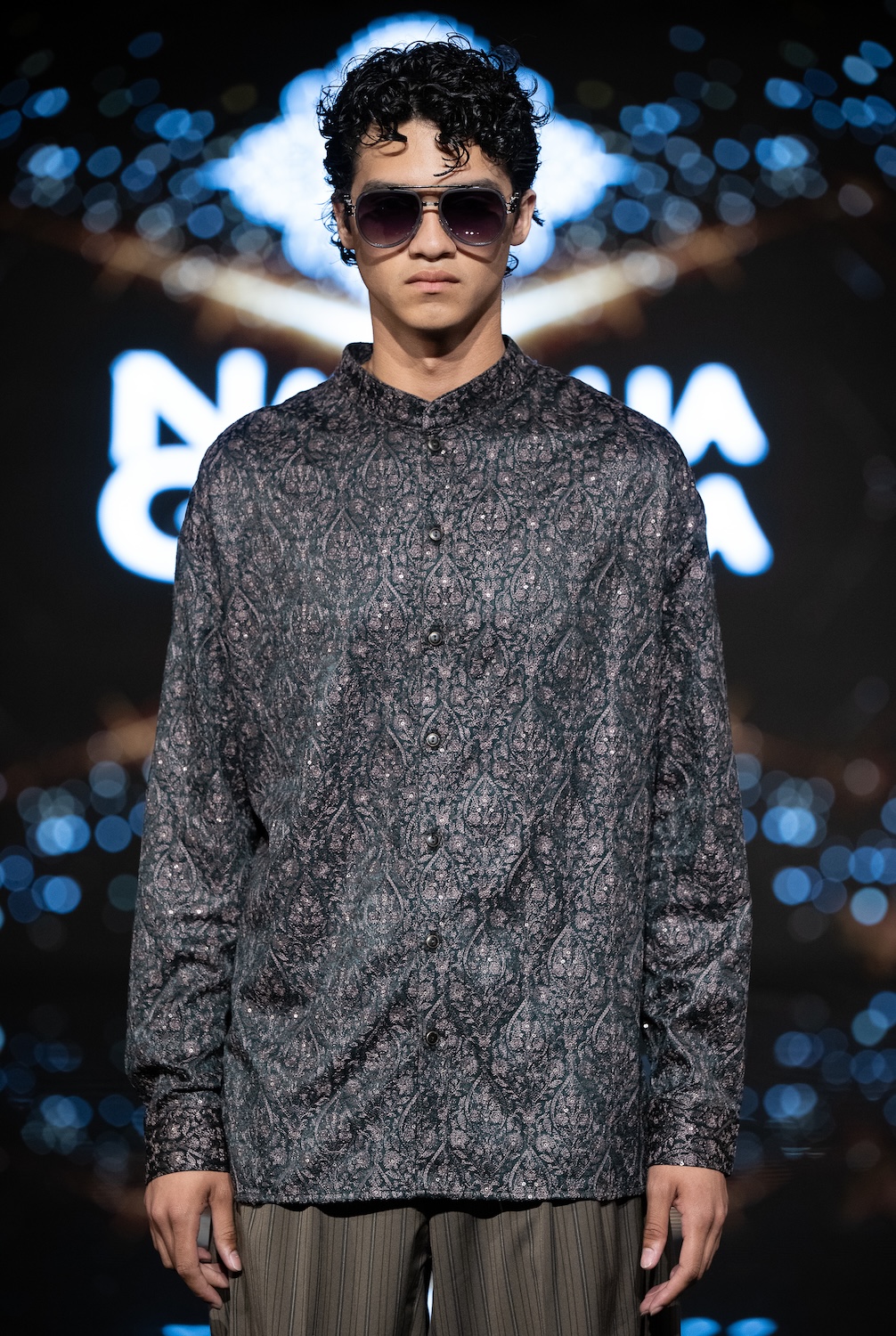 LOS ANGELES, CALIFORNIA - MARCH 14: A model walks the runway at the Nathalia Gaviria show during Los Angeles Fashion Week Powered By Art Hearts Fashion at The Majestic on March 14, 2026 in Los Angeles, California. (Photo by Mark Gunter/Getty Images for Art Hearts Fashion)