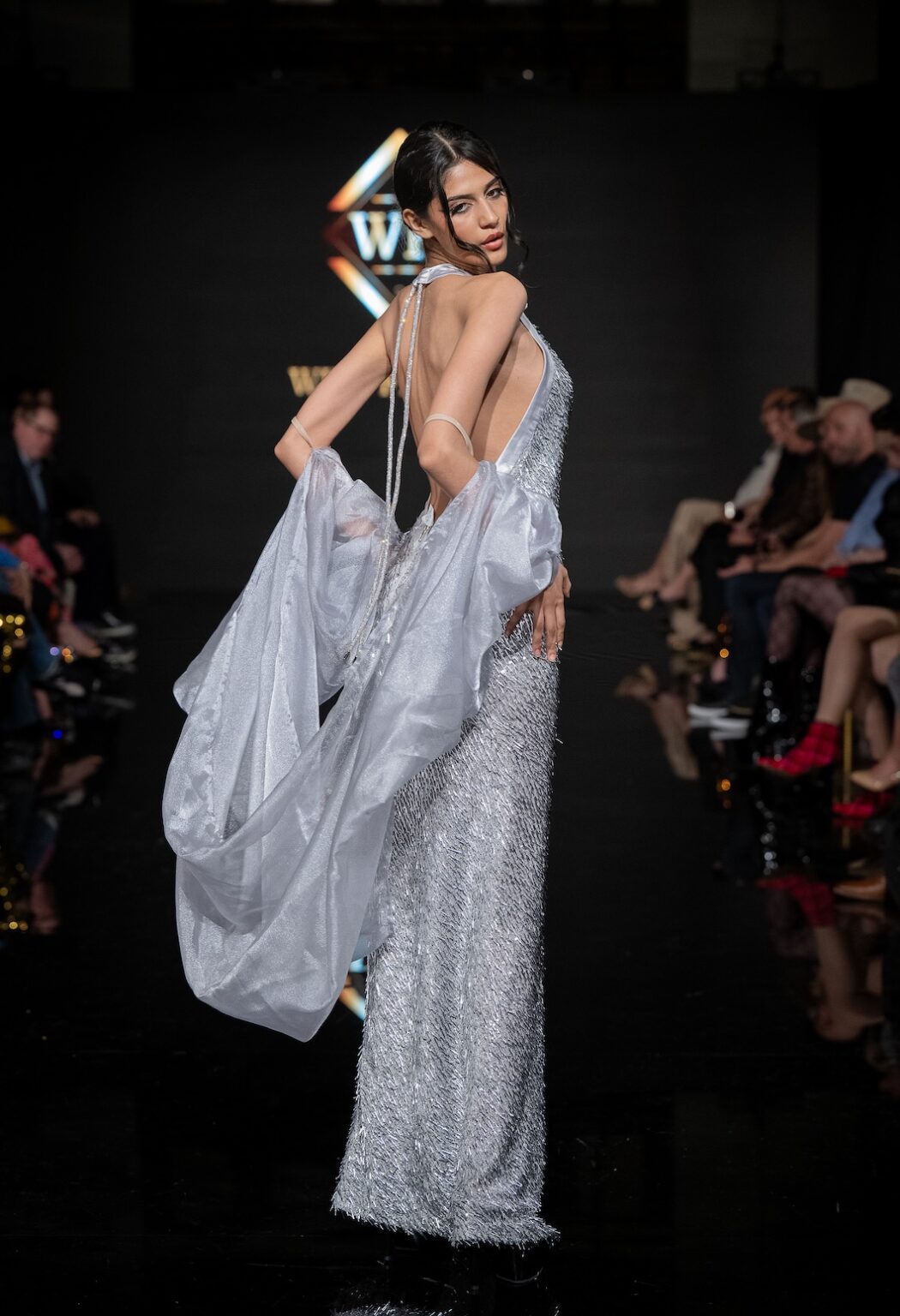 LOS ANGELES, CALIFORNIA - MARCH 14: A model walks the runway at the Will Franco show during Los Angeles Fashion Week Powered By Art Hearts Fashion at The Majestic on March 14, 2026 in Los Angeles, California. (Photo by Mark Gunter/Getty Images for Art Hearts Fashion)