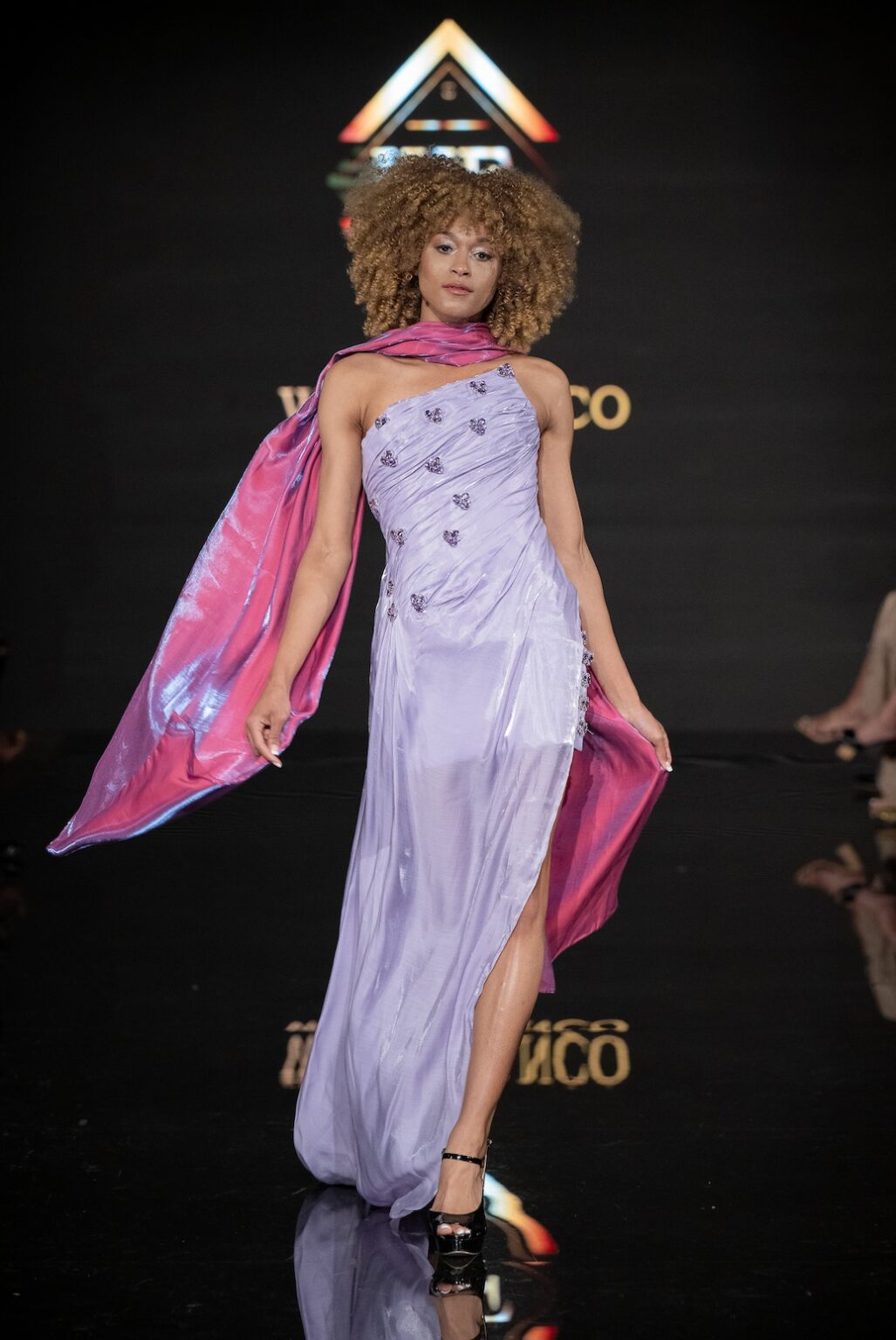 LOS ANGELES, CALIFORNIA - MARCH 14: A model walks the runway at the Will Franco show during Los Angeles Fashion Week Powered By Art Hearts Fashion at The Majestic on March 14, 2026 in Los Angeles, California. (Photo by Mark Gunter/Getty Images for Art Hearts Fashion)