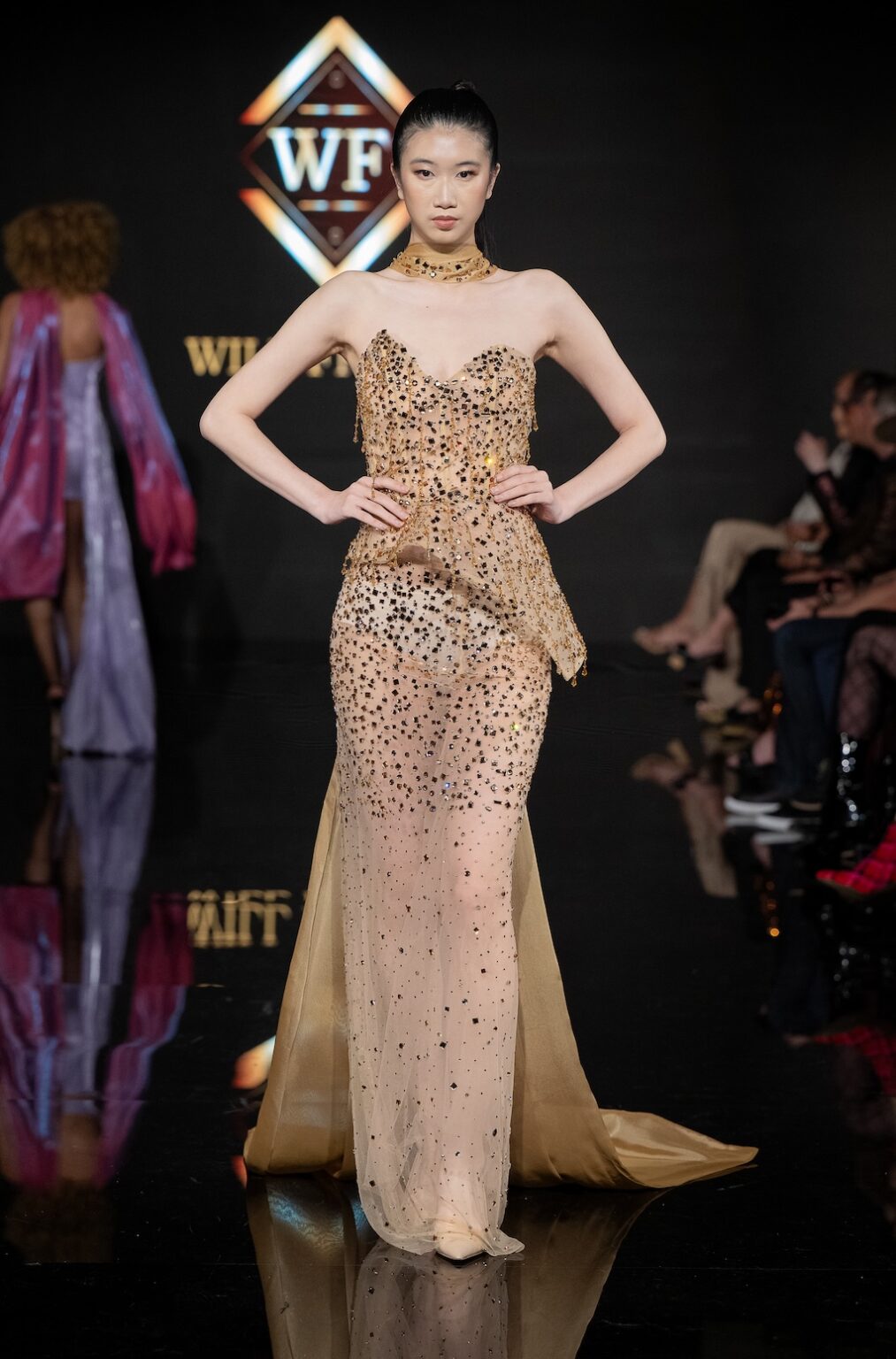 LOS ANGELES, CALIFORNIA - MARCH 14: A model walks the runway at the Will Franco show during Los Angeles Fashion Week Powered By Art Hearts Fashion at The Majestic on March 14, 2026 in Los Angeles, California. (Photo by Mark Gunter/Getty Images for Art Hearts Fashion)
