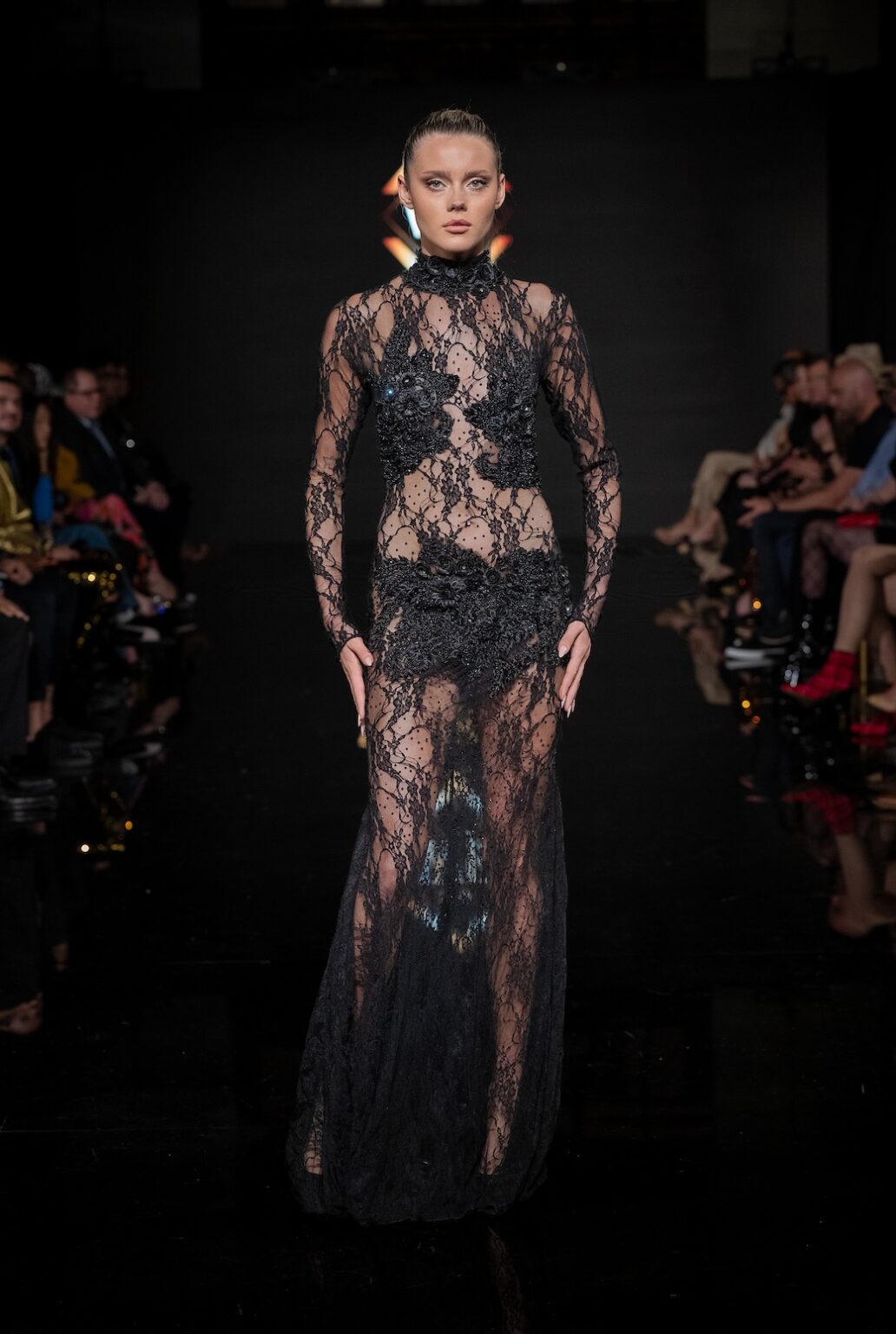 LOS ANGELES, CALIFORNIA - MARCH 14: A model walks the runway at the Will Franco show during Los Angeles Fashion Week Powered By Art Hearts Fashion at The Majestic on March 14, 2026 in Los Angeles, California. (Photo by Mark Gunter/Getty Images for Art Hearts Fashion)